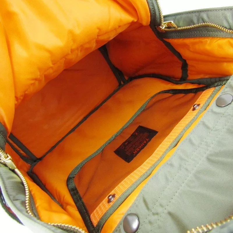 PORTER TANKER Olive Green Backpack — label
