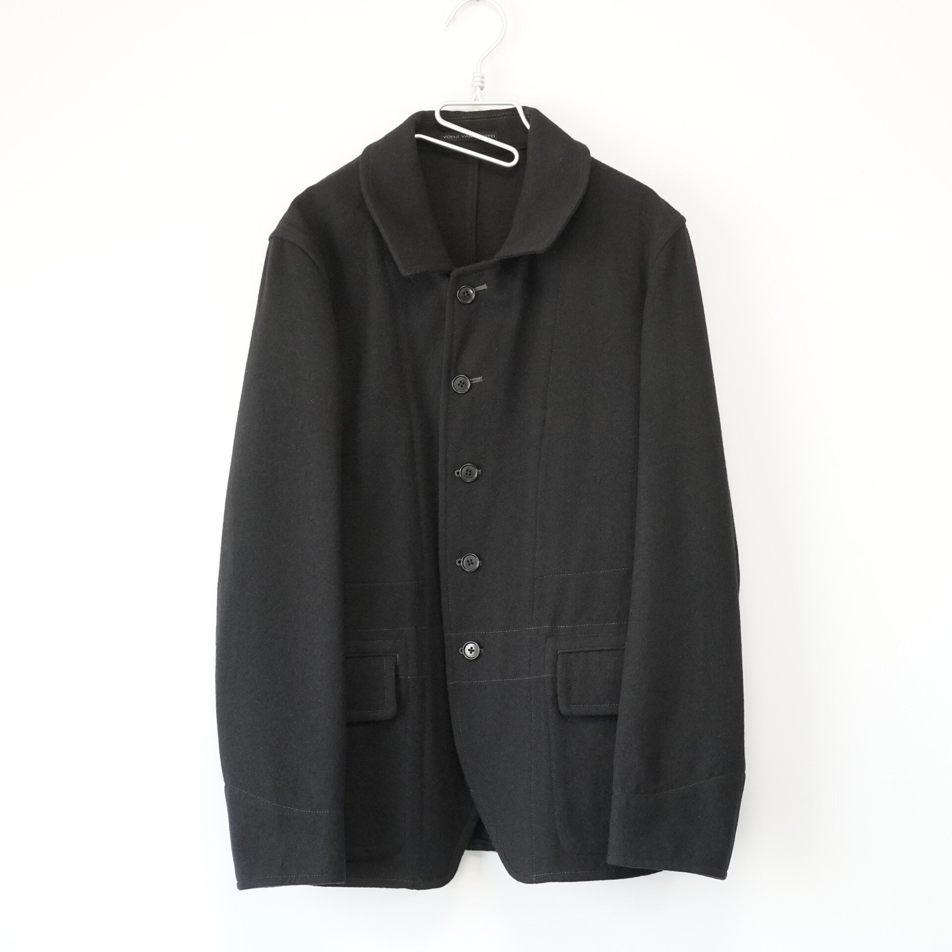 Yohji Yamamoto Visible Topstitching Wool Jacket — front