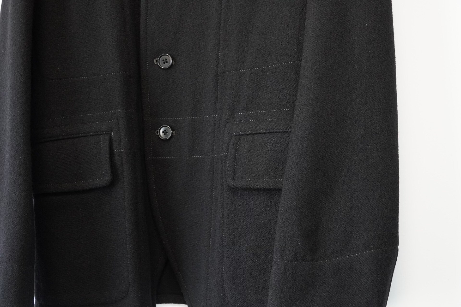 Yohji Yamamoto Visible Topstitching Wool Jacket — label