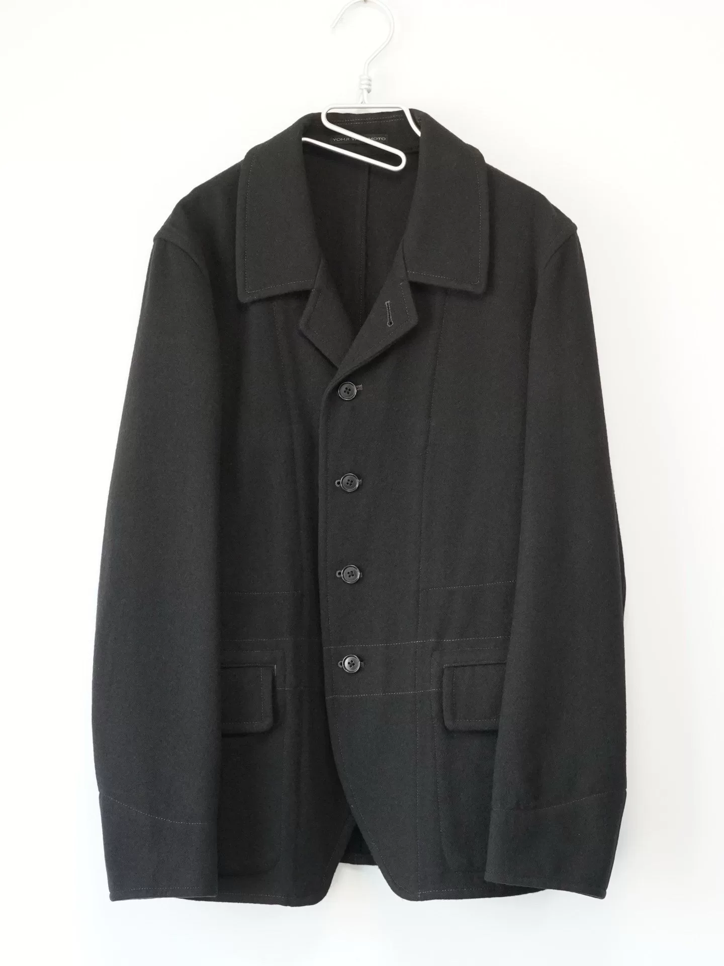 Yohji Yamamoto Visible Topstitching Wool Jacket