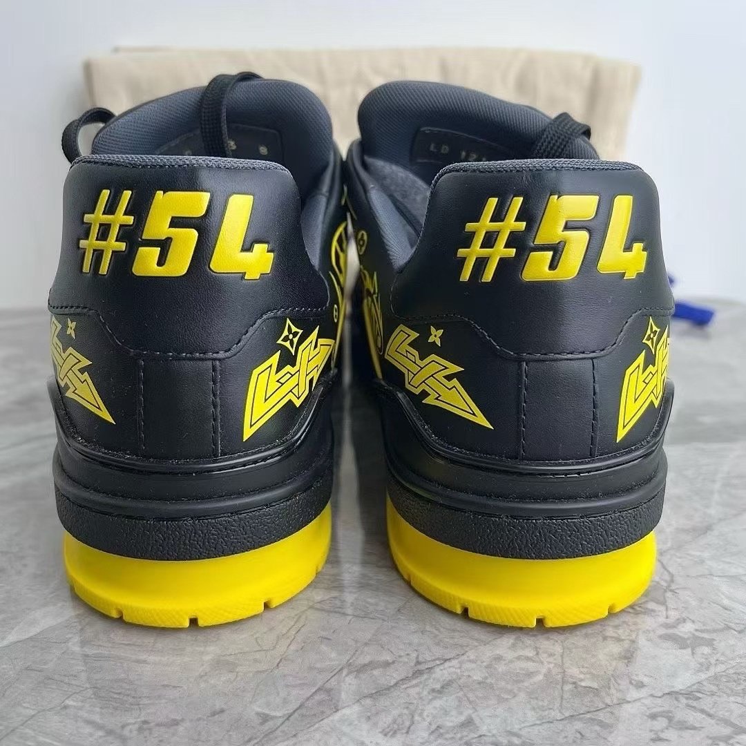 Louis Vuitton Black Yellow Graffiti Trainer — back