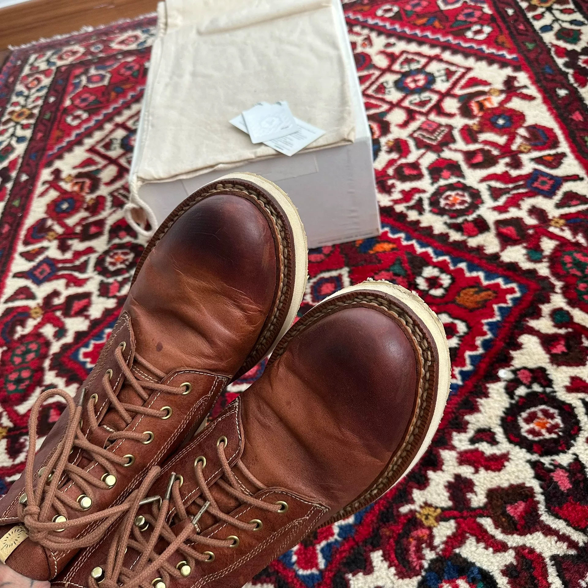 visvim 12AW Virgil Double Stitch Boots — label