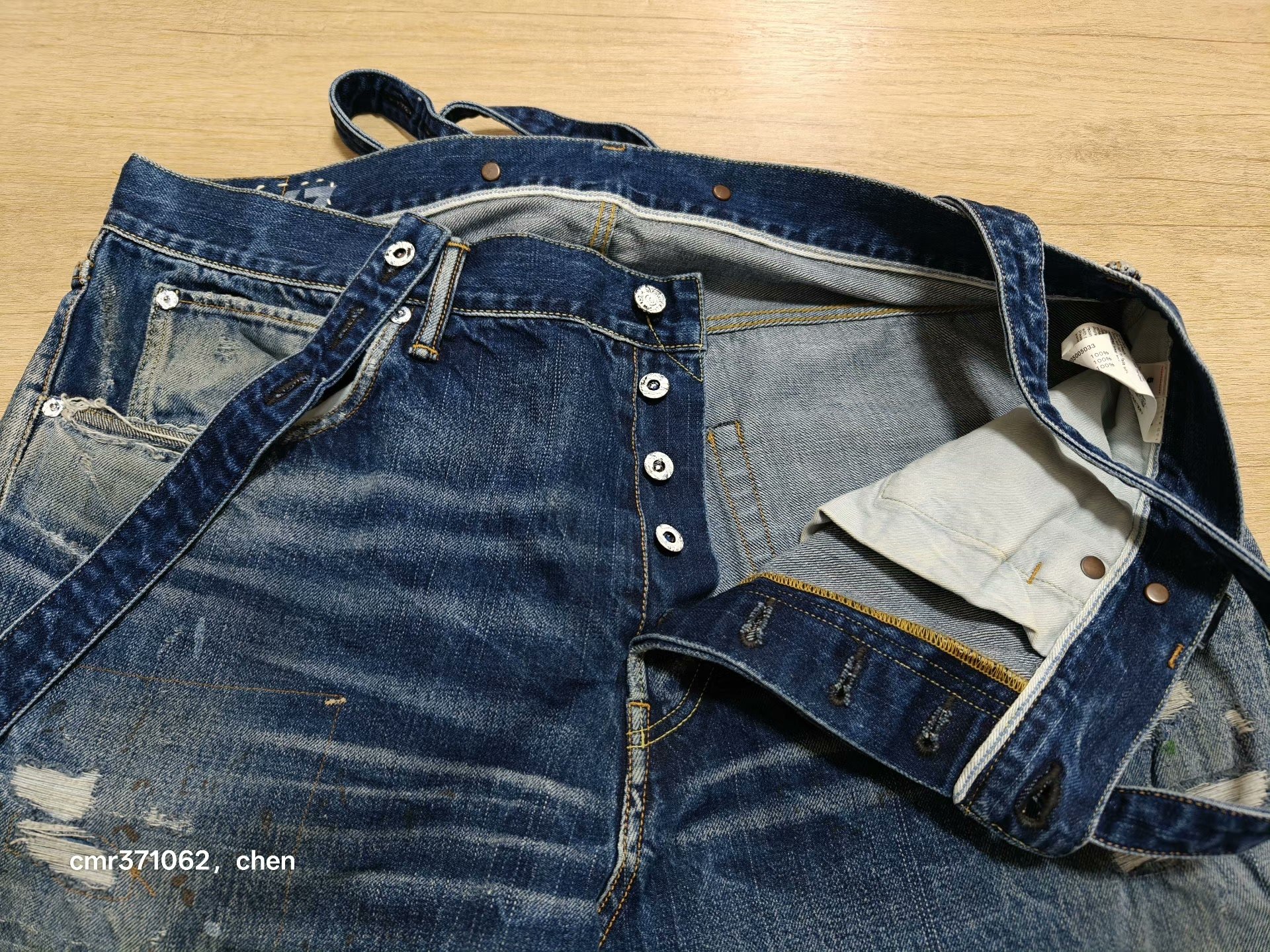 visvim TRAVAILLER BRACES DRY DENIM-7 — back