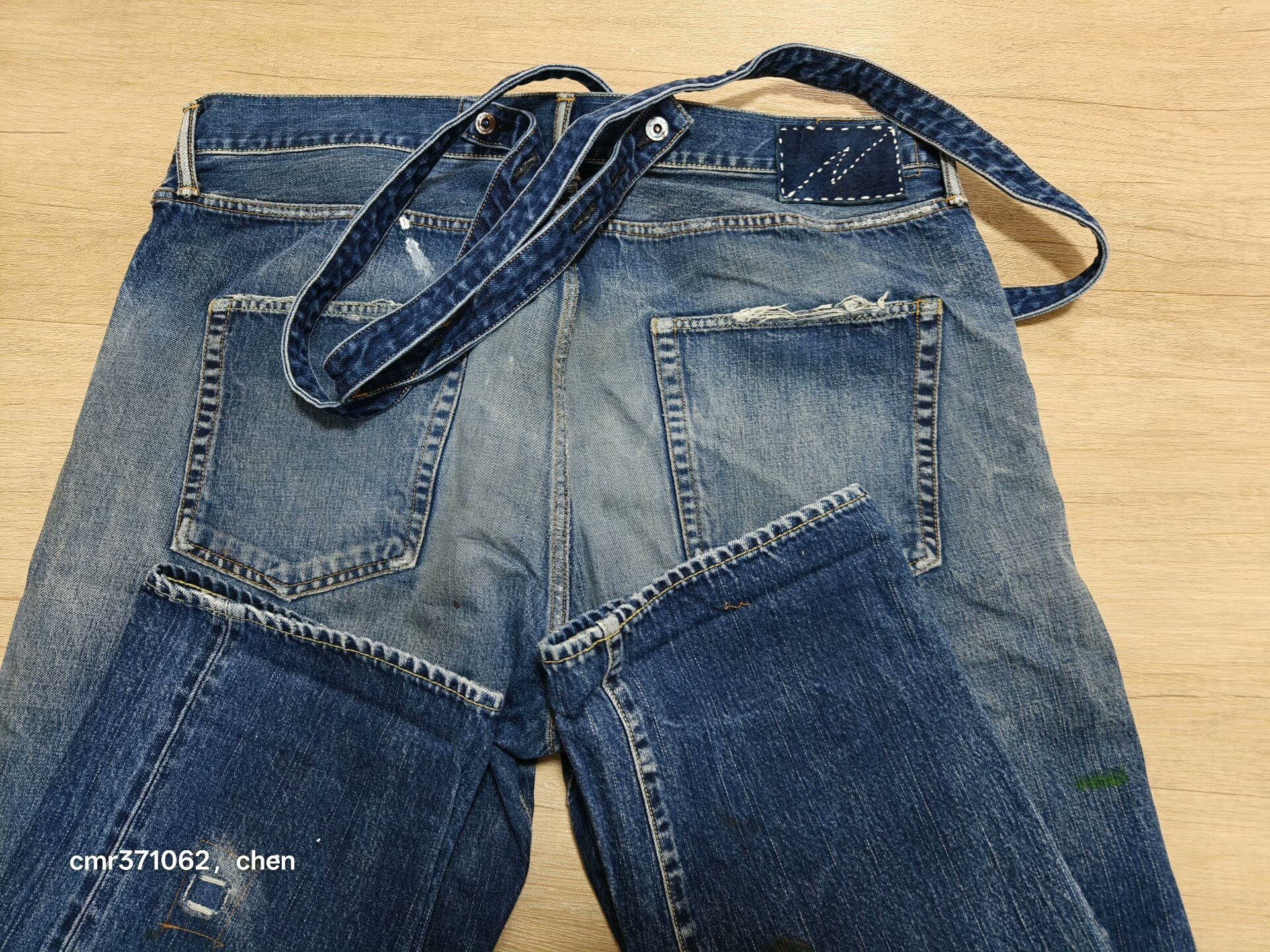 visvim TRAVAILLER BRACES DRY DENIM-7 — label
