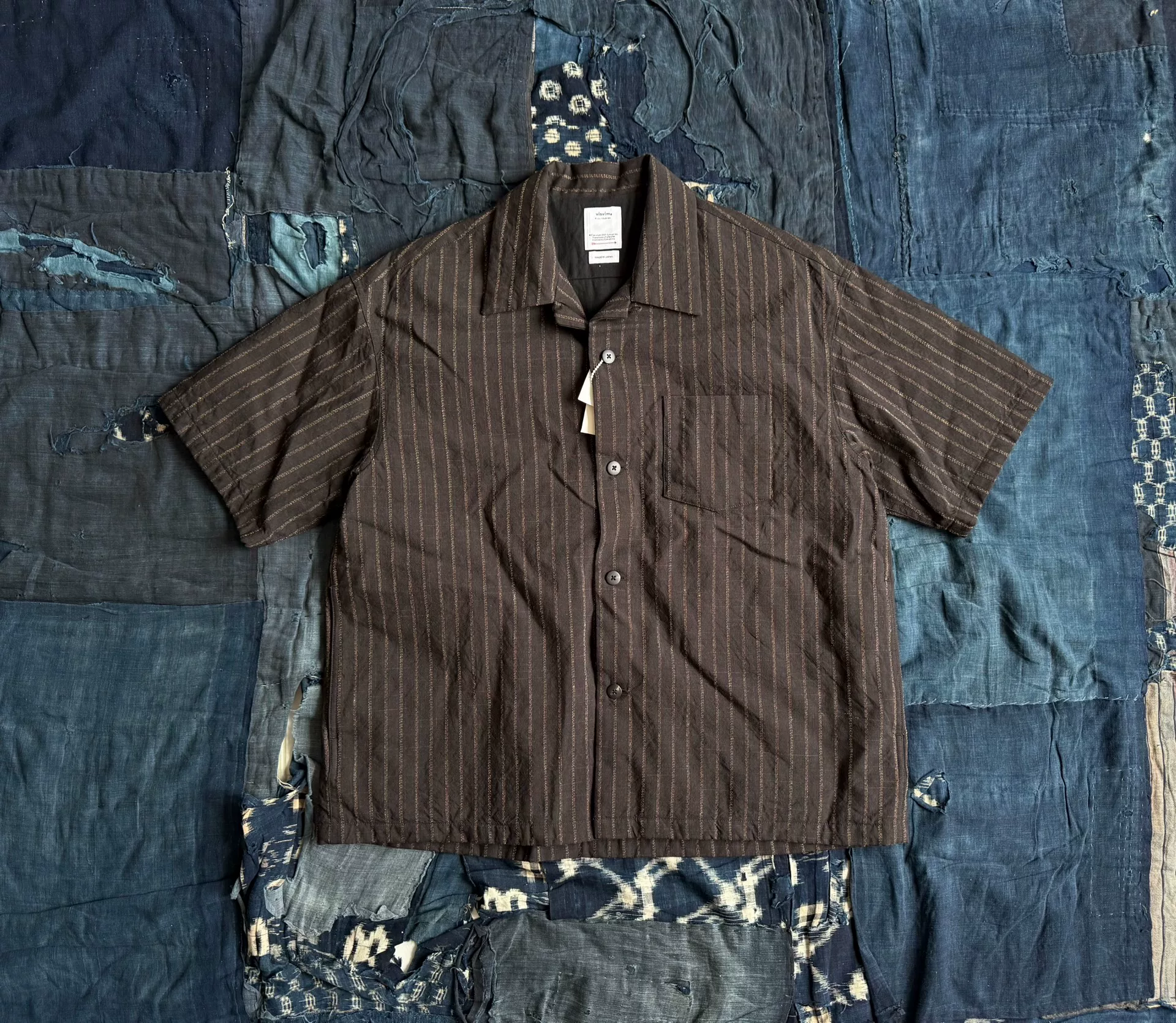 VISVIM 25AW WALLIS DOWN SHIRT STRIPES S/S