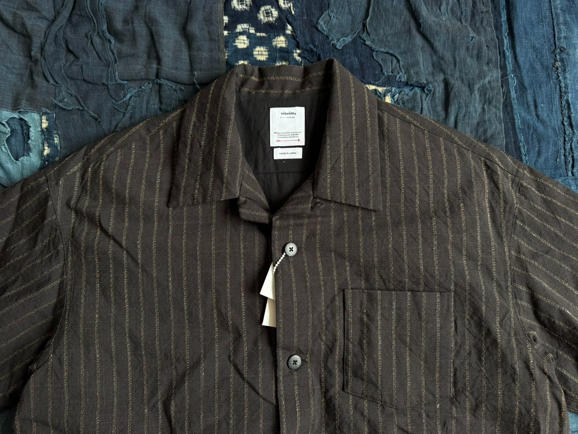 VISVIM 25AW WALLIS DOWN SHIRT STRIPES S/S — detail