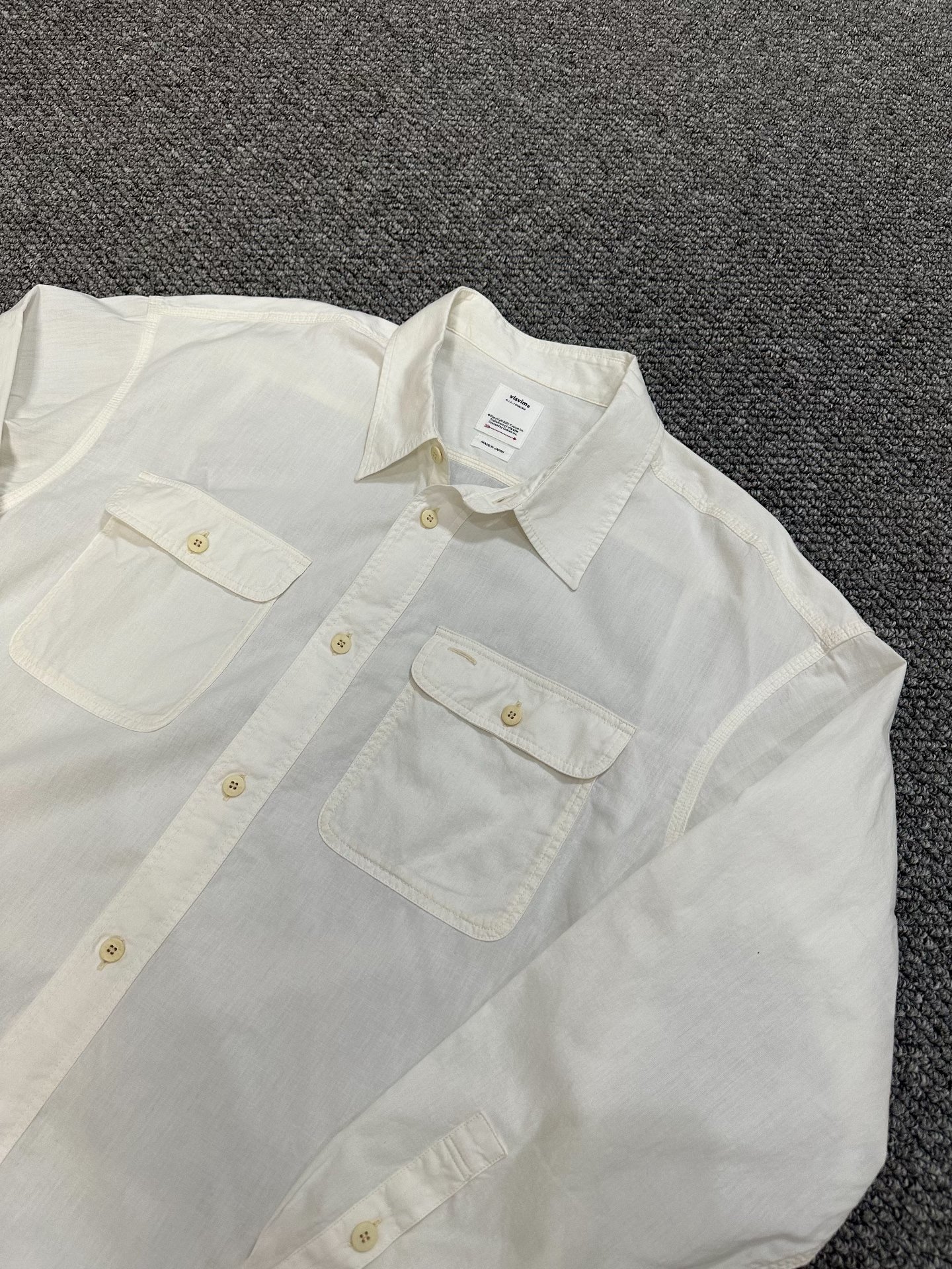 visvim Langer Chambray White Shirt — detail