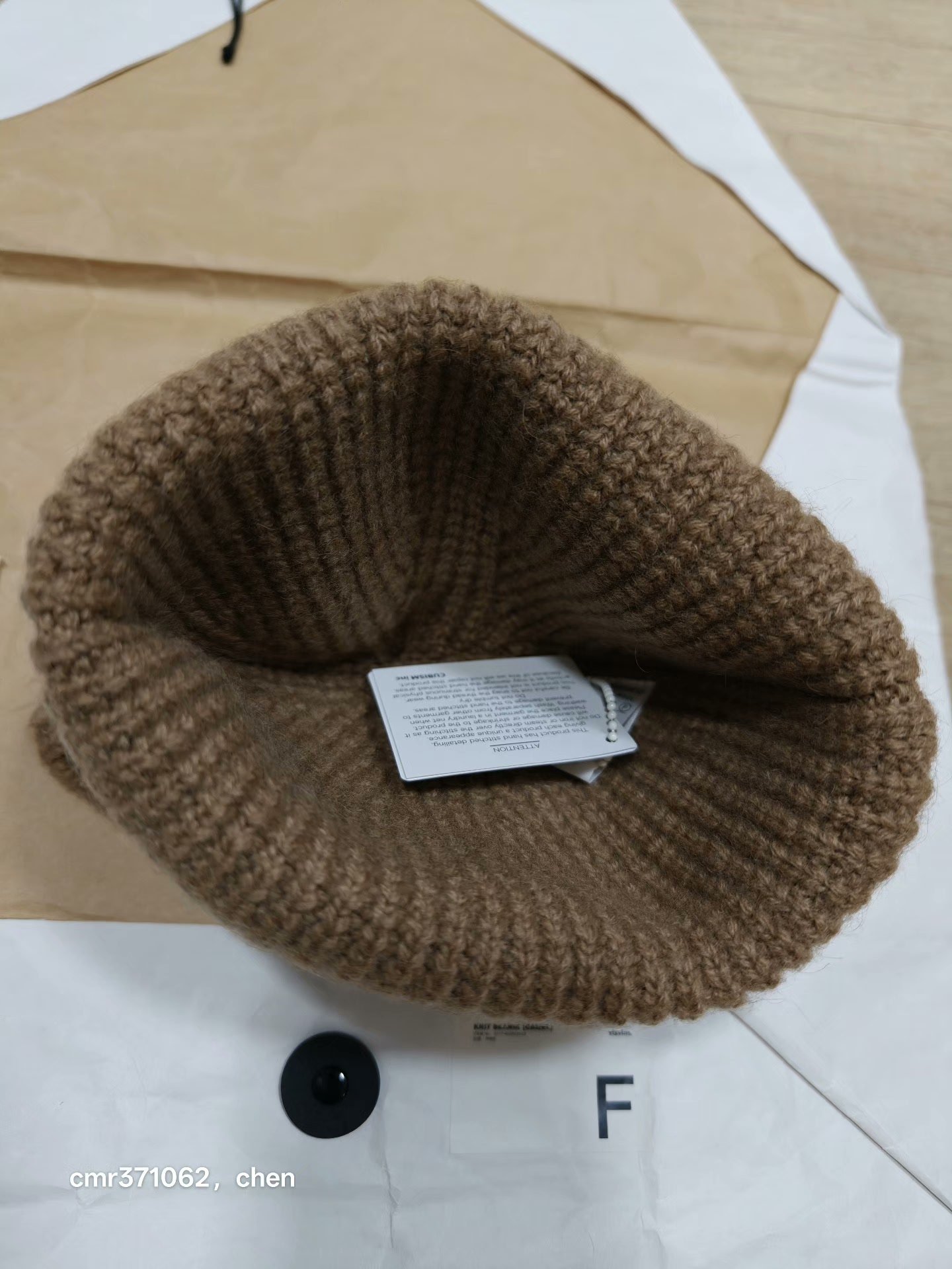 VISVIM 17AW SPOT KNIT BEANIE CAMEL — back