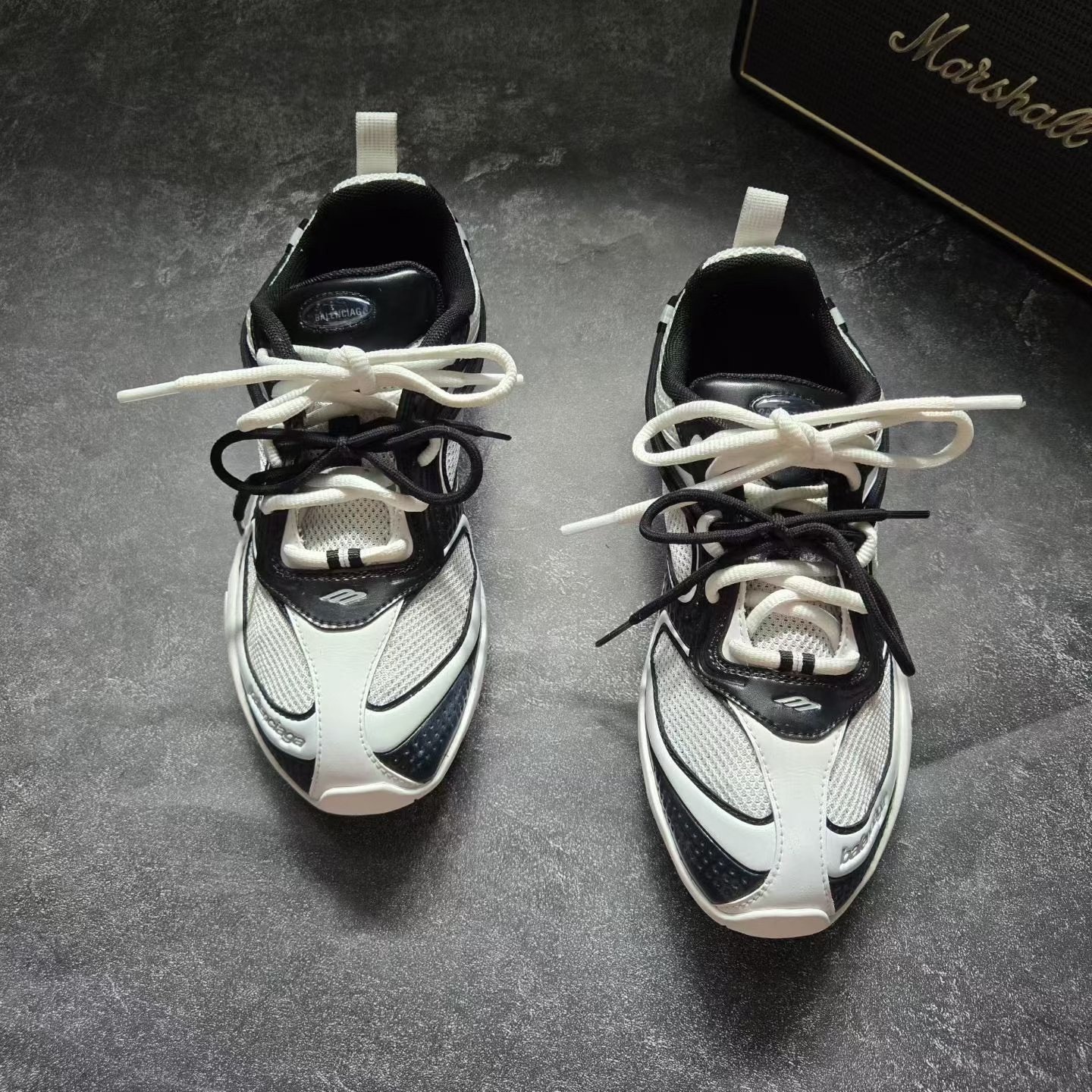 Balenciaga RADAR Black White Running Shoes — front