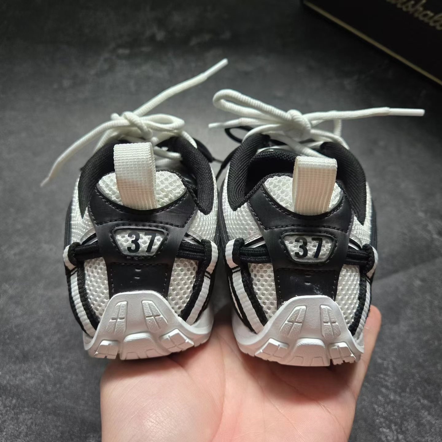 Balenciaga RADAR Black White Running Shoes — detail