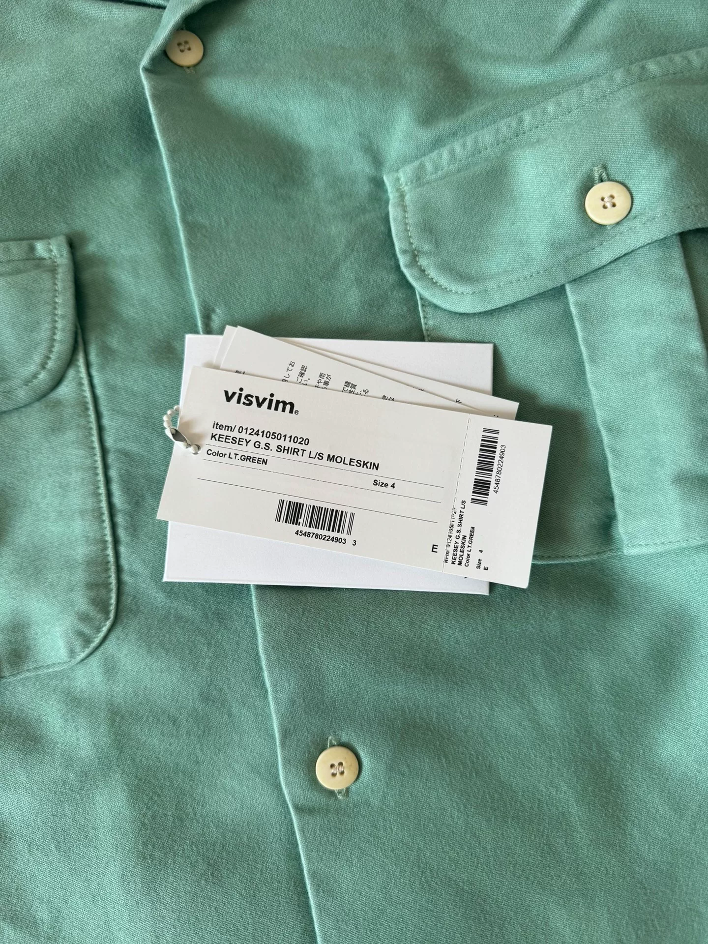 VISVIM 24SS Keesey G.S. L/S Moleskin Shirt — label