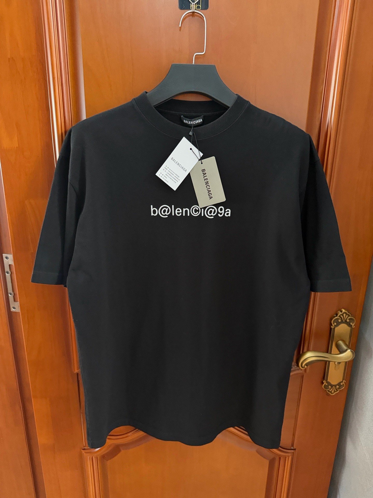 Balenciaga Black Mailbox Logo Short-Sleeve T-Shirt