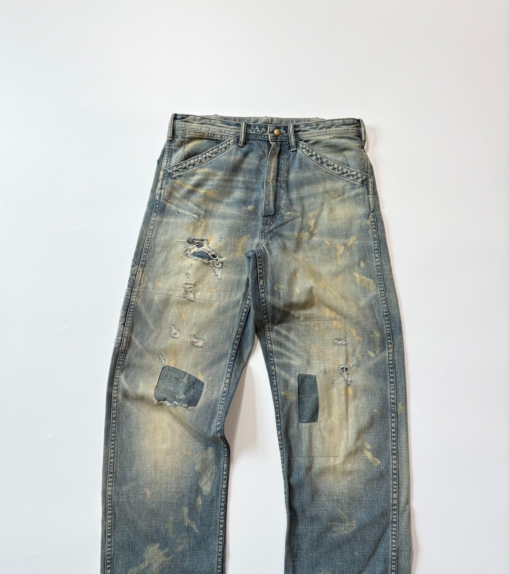 RRL Double RL Vintage Distressed Jeans — front