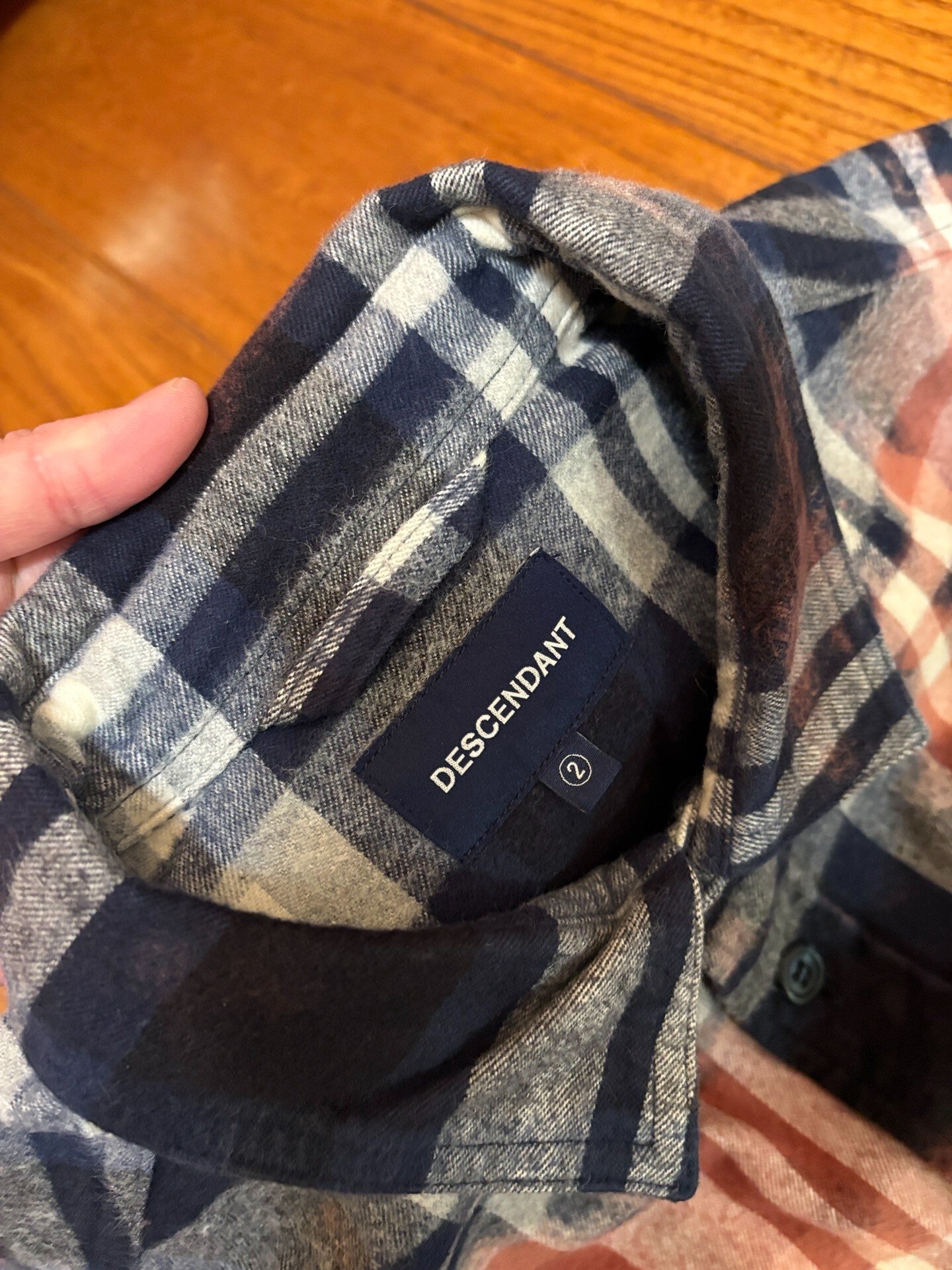 Descendant 18SS Moss Check LS Shirt — label