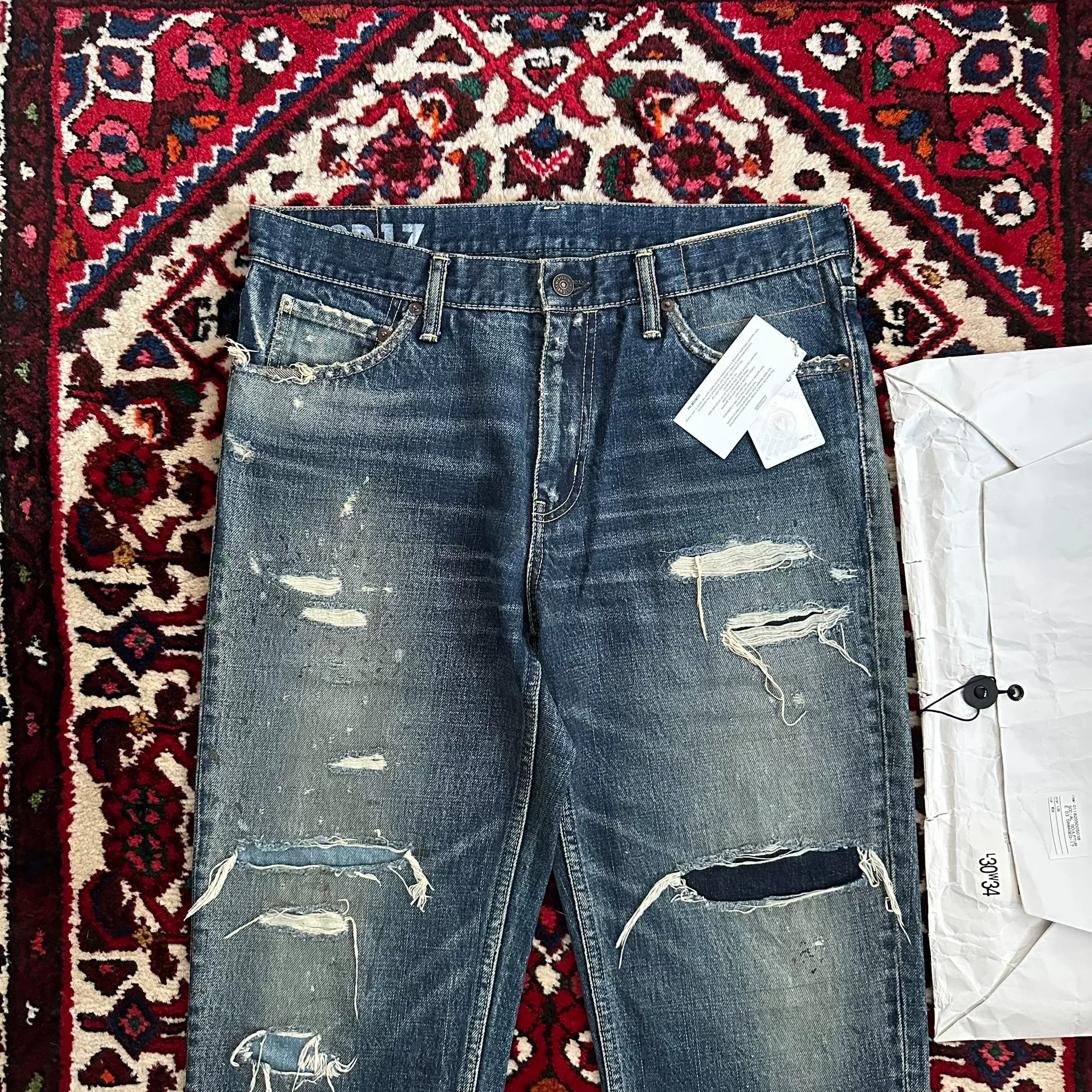visvim 03D17 Journeyman Wide Mud Jeans — detail