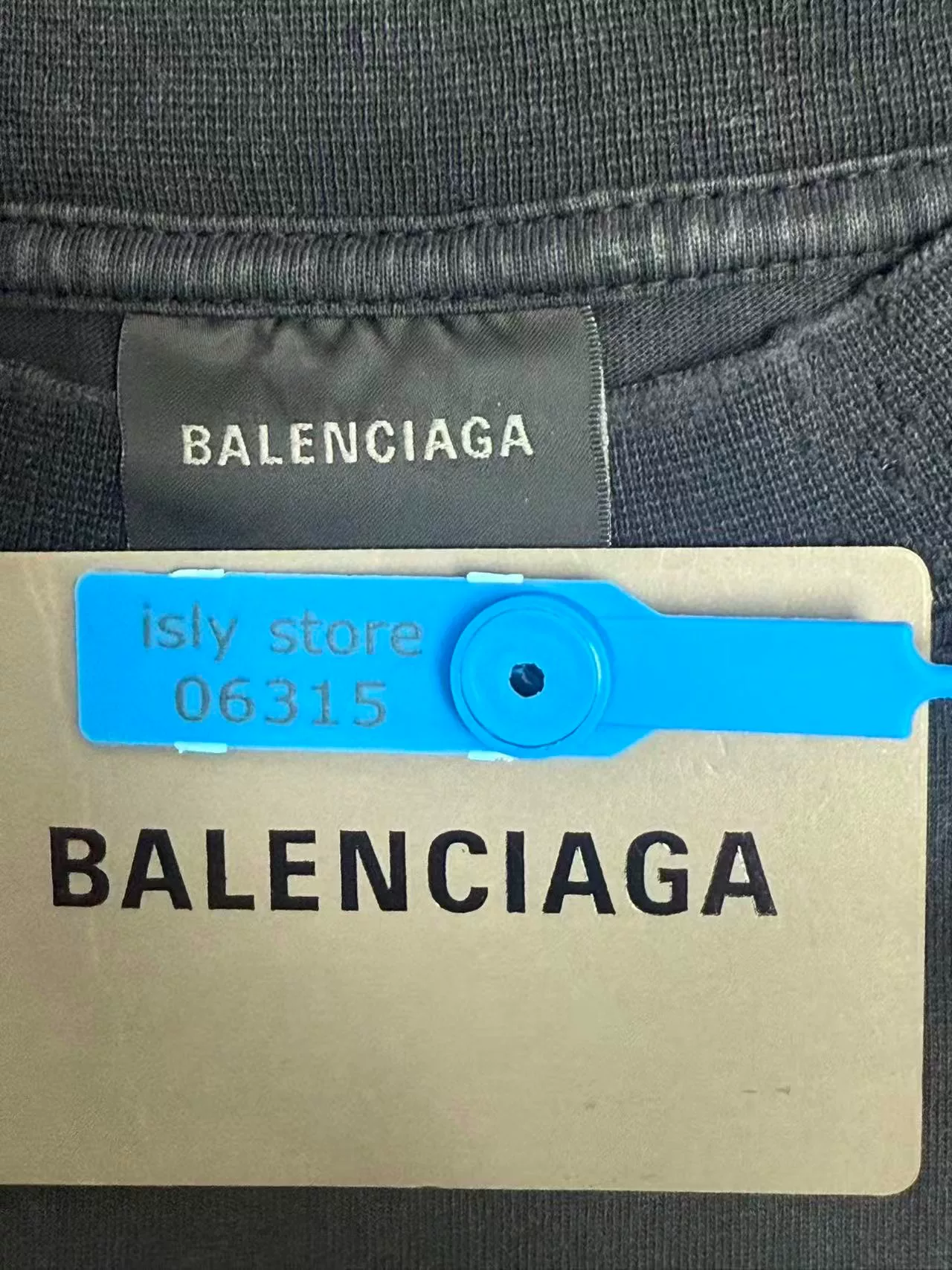 Balenciaga Faded Black Short-Sleeve T-Shirt — back