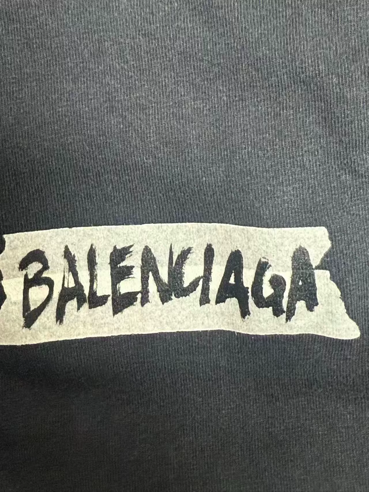 Balenciaga Faded Black Short-Sleeve T-Shirt — detail