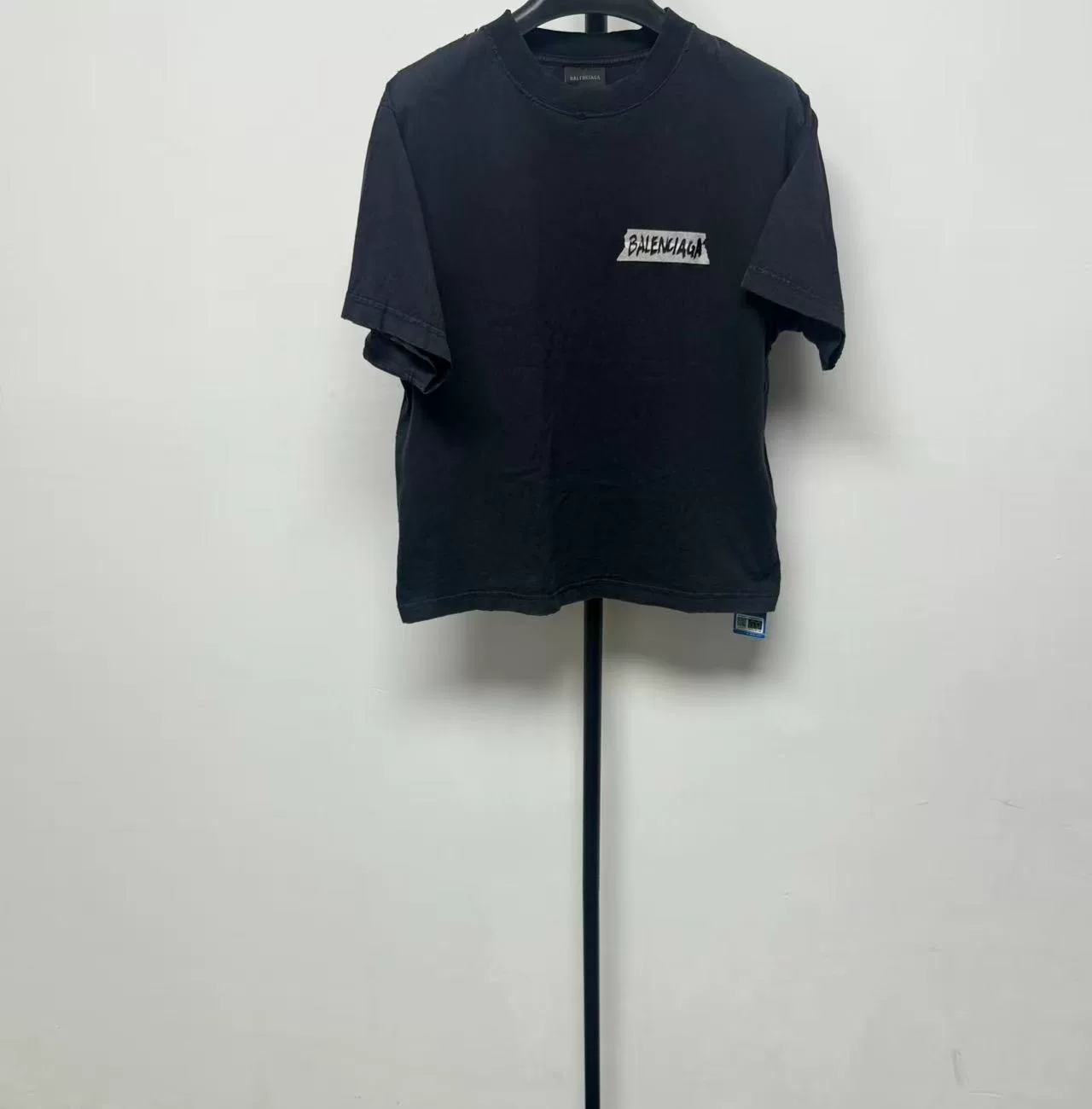 Balenciaga Faded Black Short-Sleeve T-Shirt