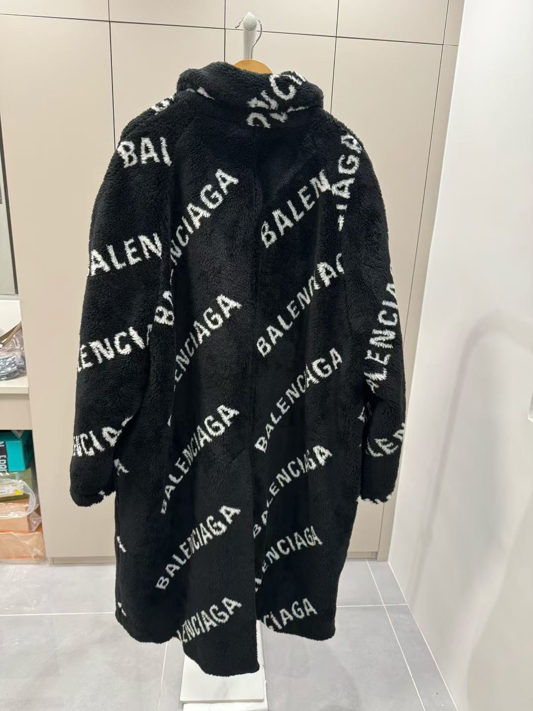 Balenciaga Letter Logo Print Coat — front