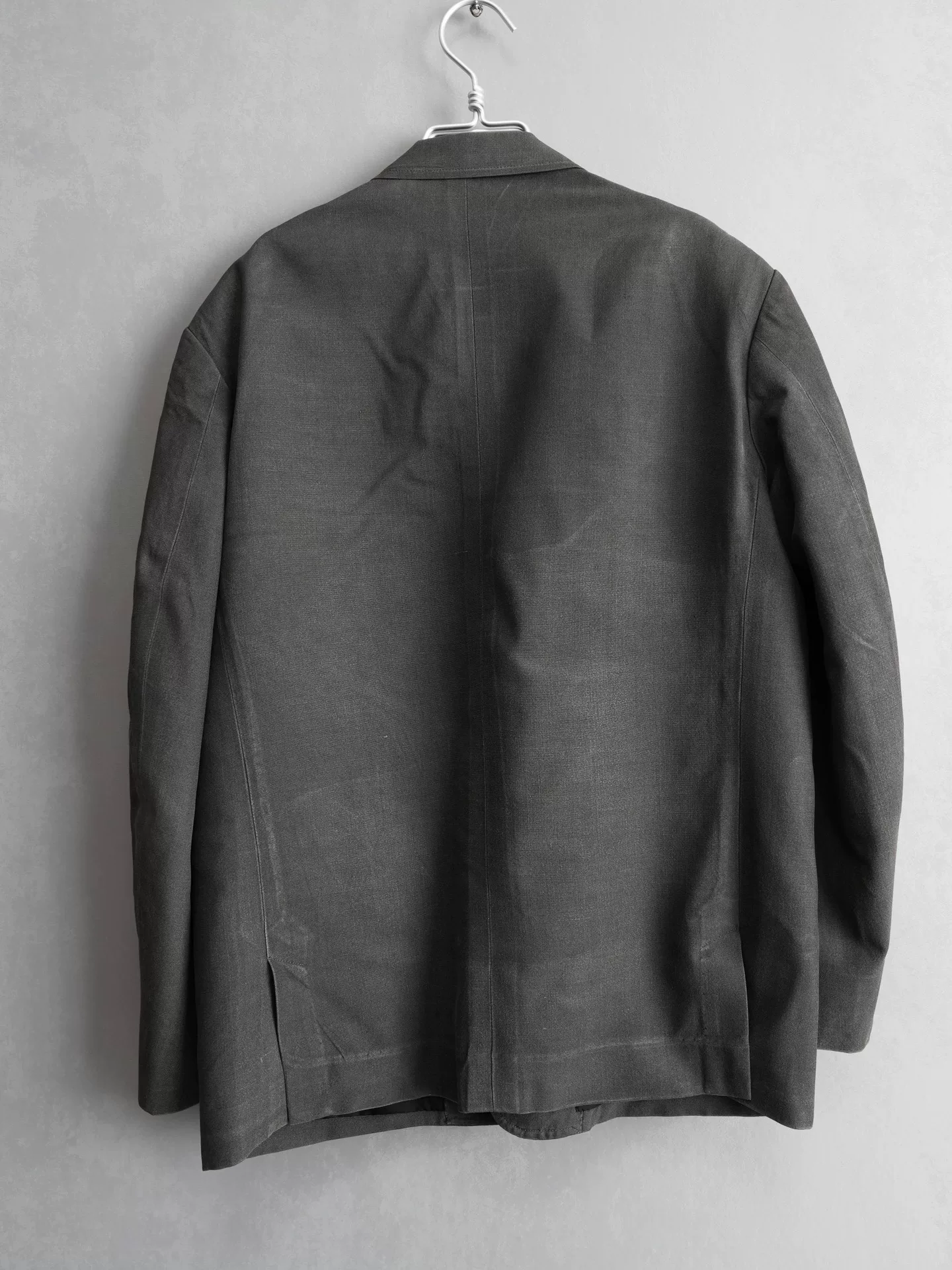Yohji Yamamoto 91SS Cement Gray Silk Jacket — front