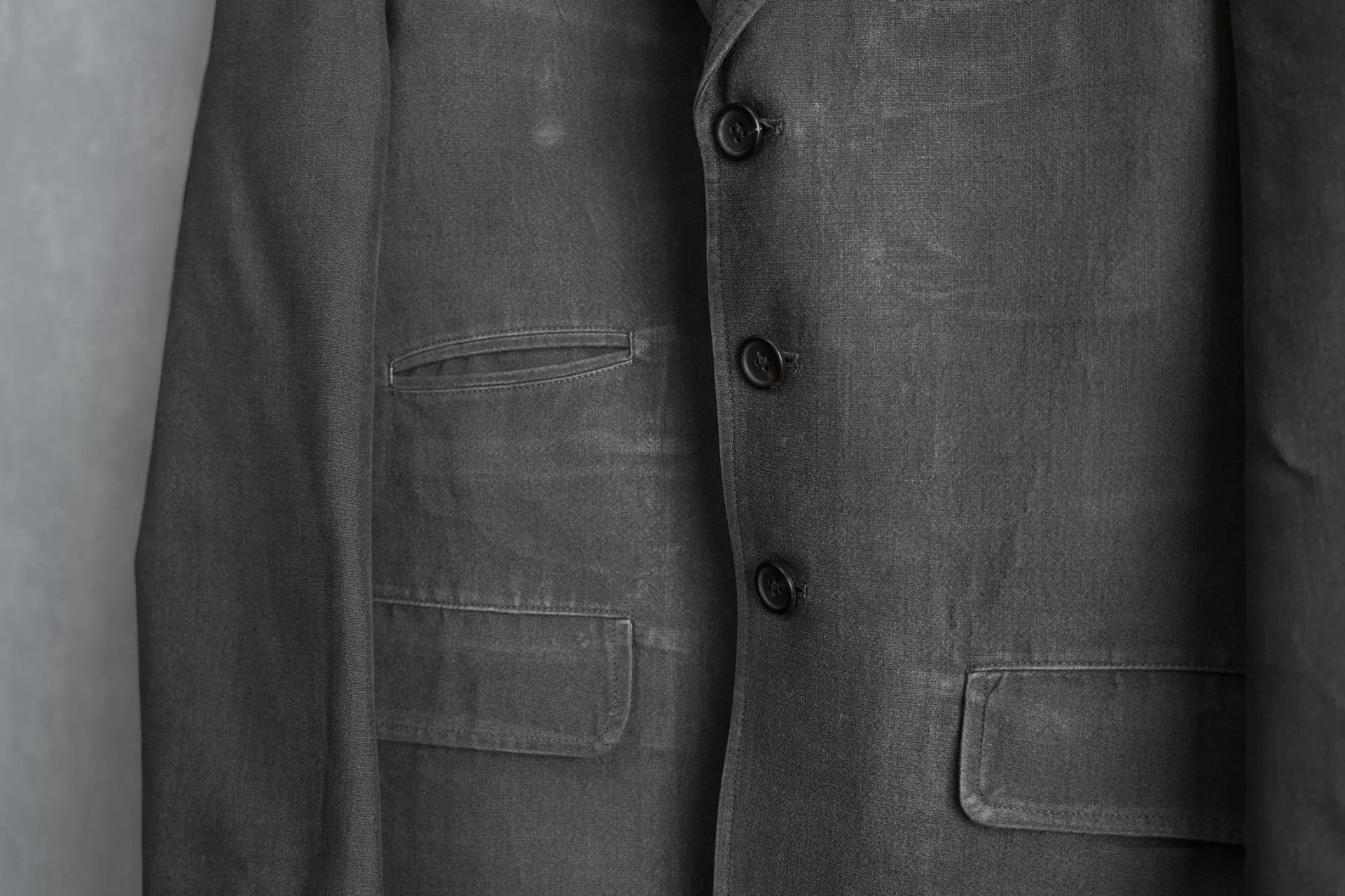 Yohji Yamamoto 91SS Cement Gray Silk Jacket — label