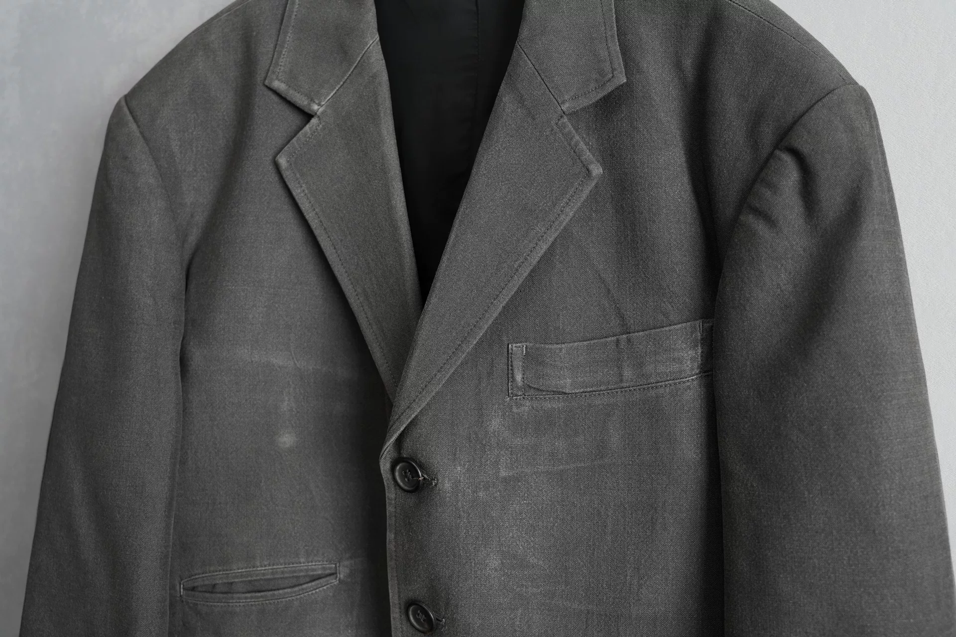 Yohji Yamamoto 91SS Cement Gray Silk Jacket — back
