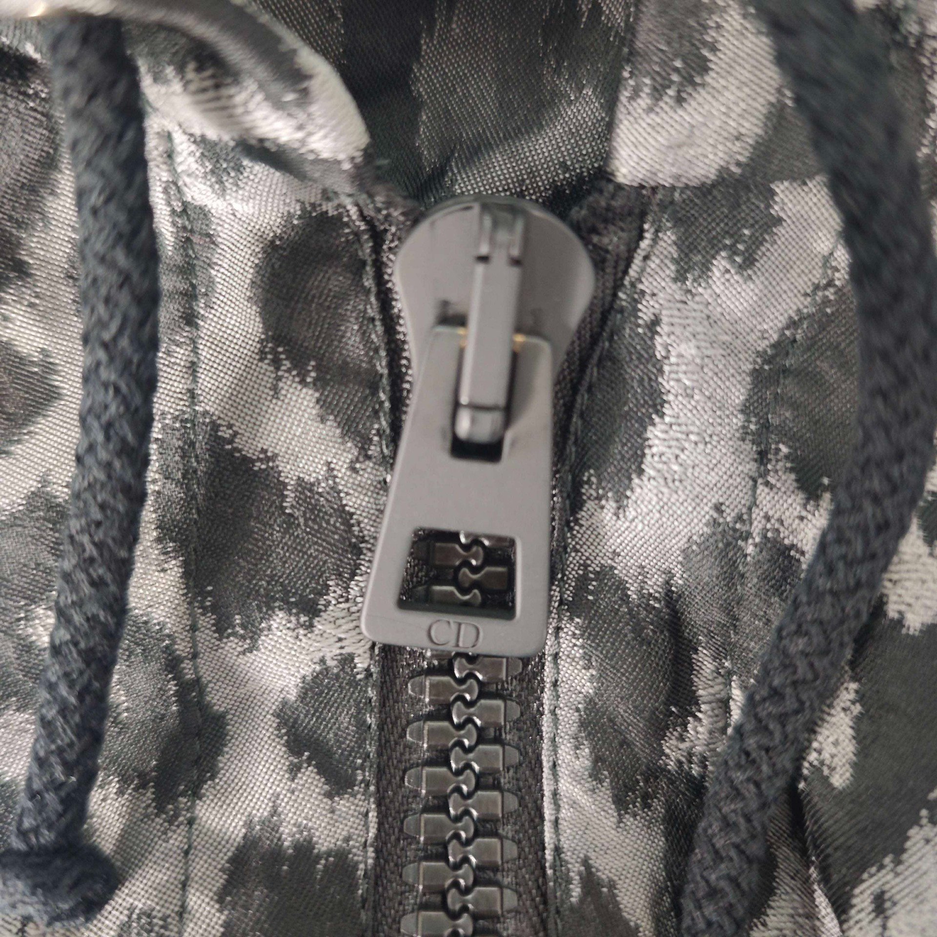 Dior Leopard Print Hooded Half-Zip Dress — detail