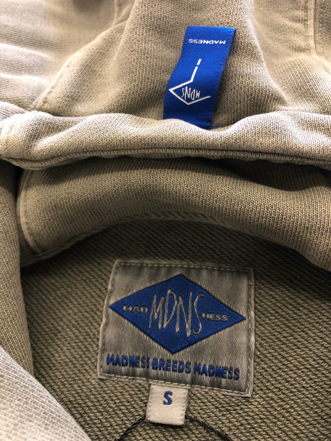 Madness Beige Heavy Washed Hoodie — detail