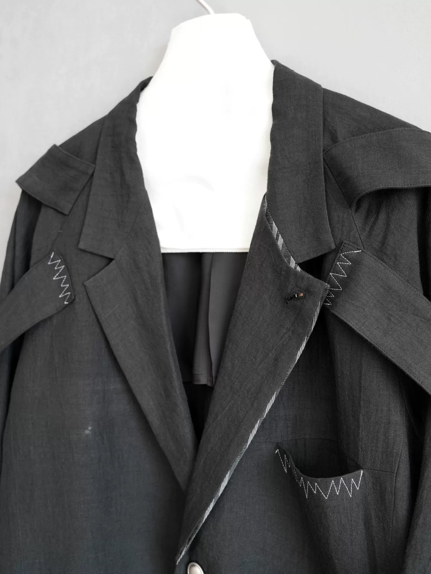 Yohji Yamamoto 24SS Linen Coat — detail