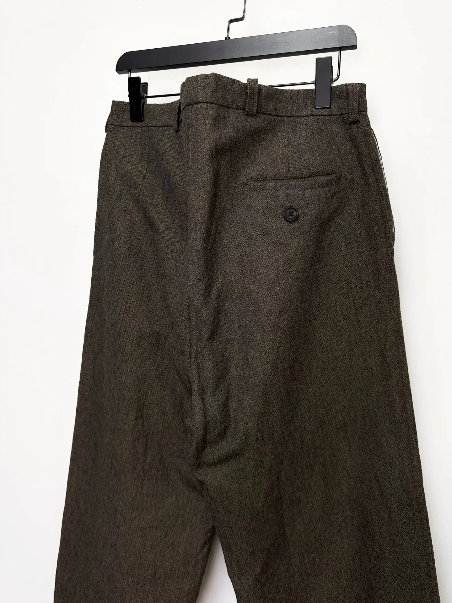 Paul Harnden Wool Linen Wide-Leg Pants — back