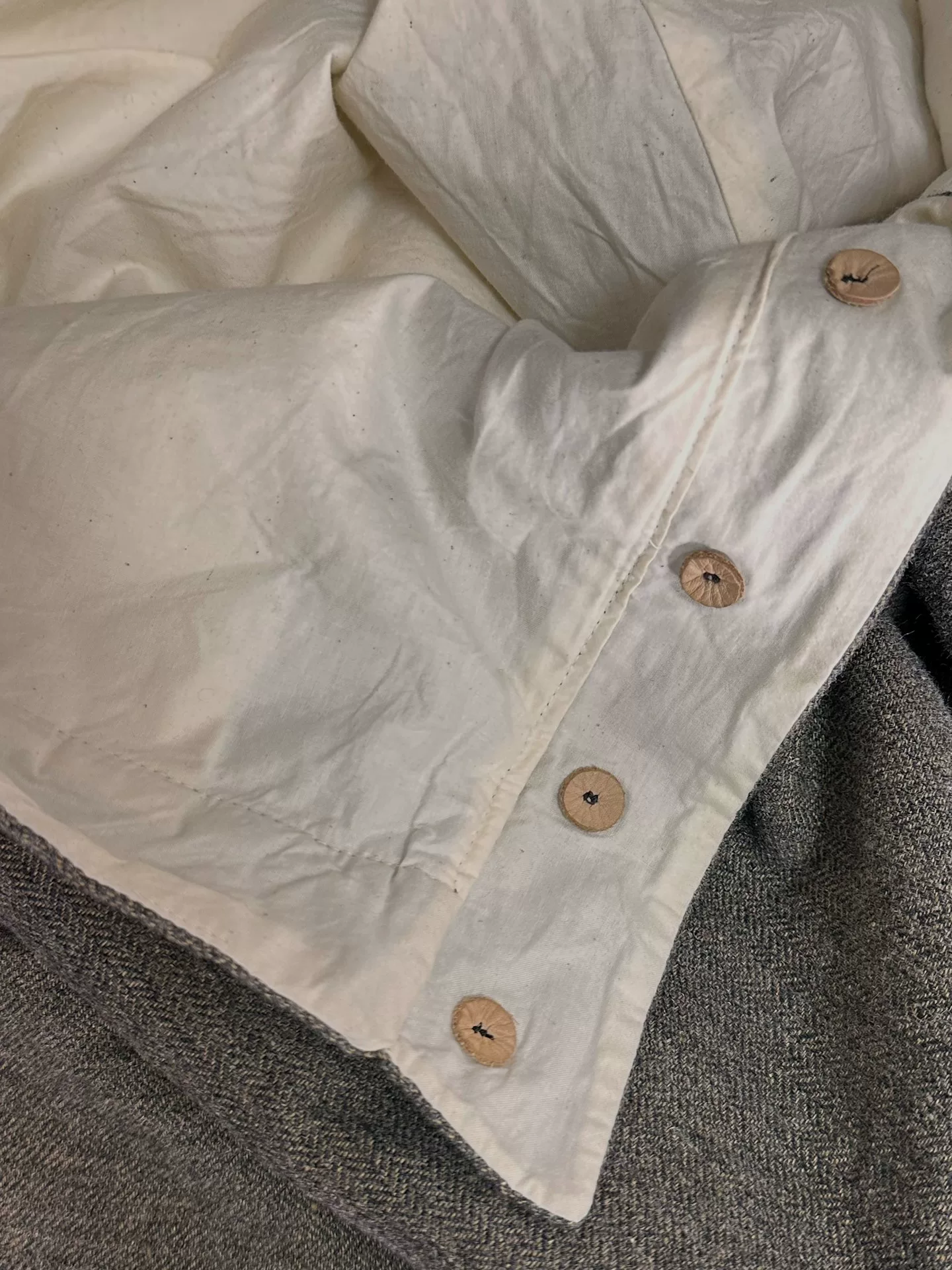 Paul Harnden Wool Linen Wide-Leg Pants — label