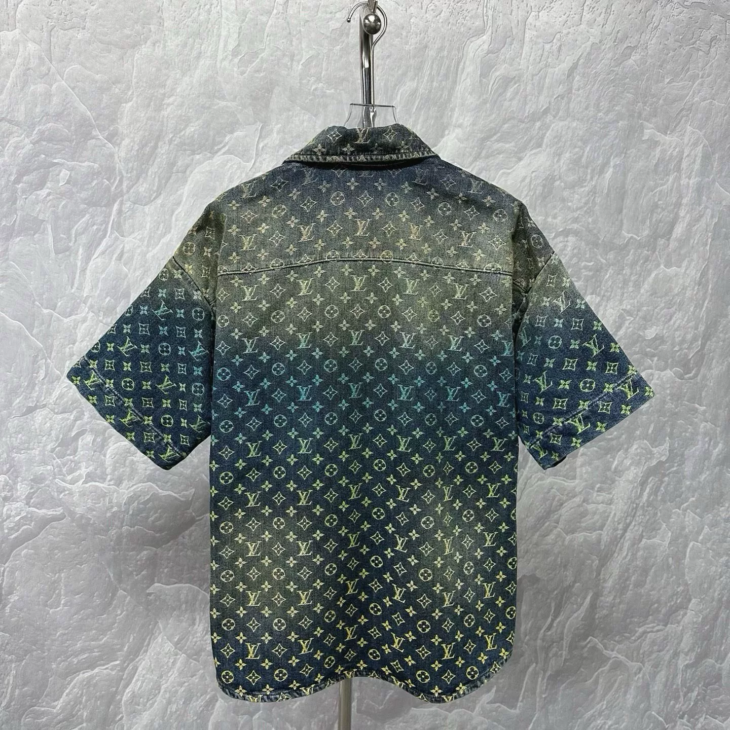 Louis Vuitton Rainbow Gradient Denim Short Sleeve Shirt — back