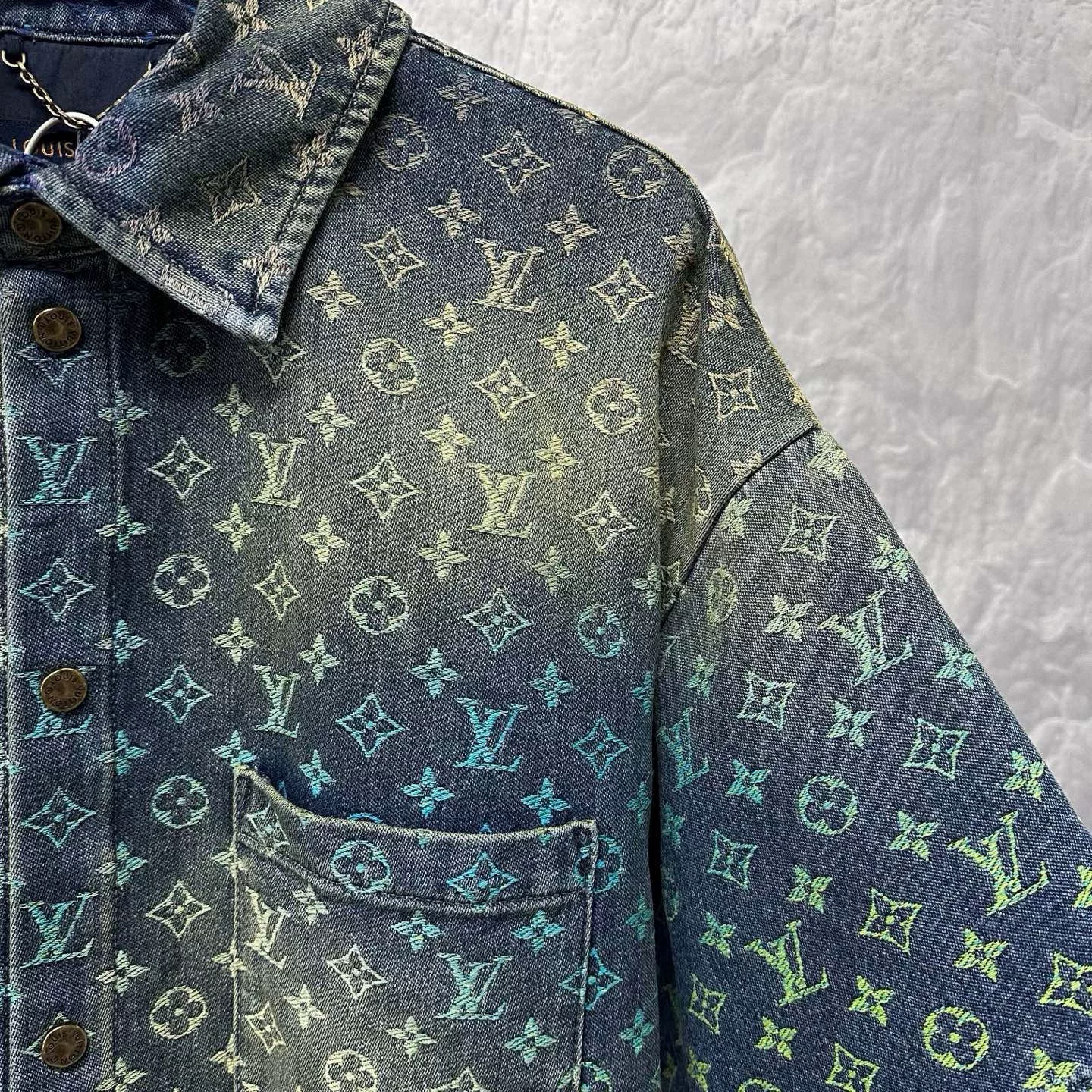 Louis Vuitton Rainbow Gradient Denim Short Sleeve Shirt — detail