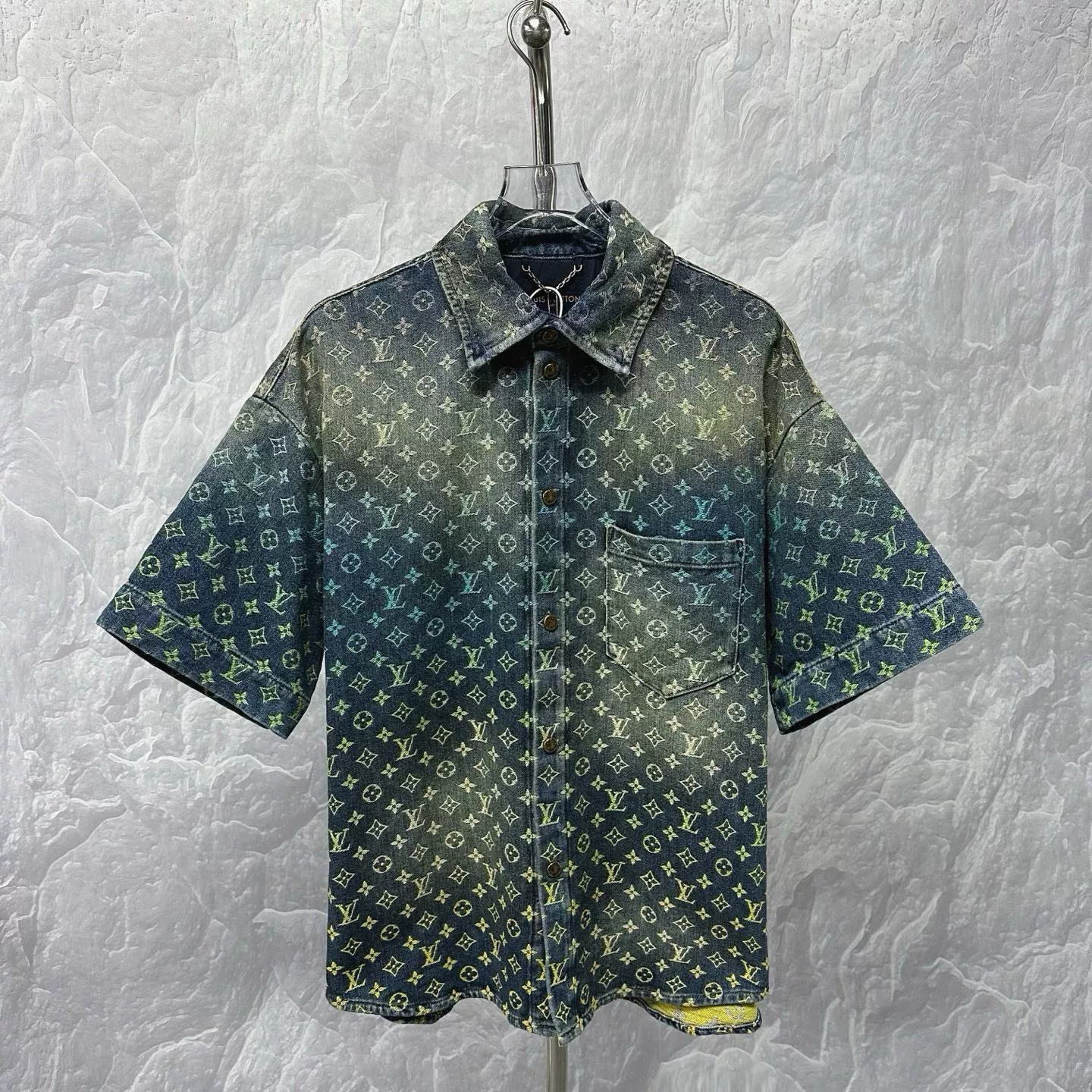 Louis Vuitton Rainbow Gradient Denim Short Sleeve Shirt