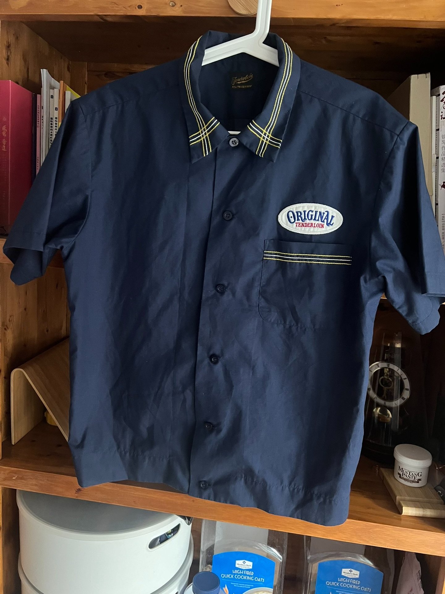 Tenderloin Japanese Indigo Short-Sleeve Shirt — detail