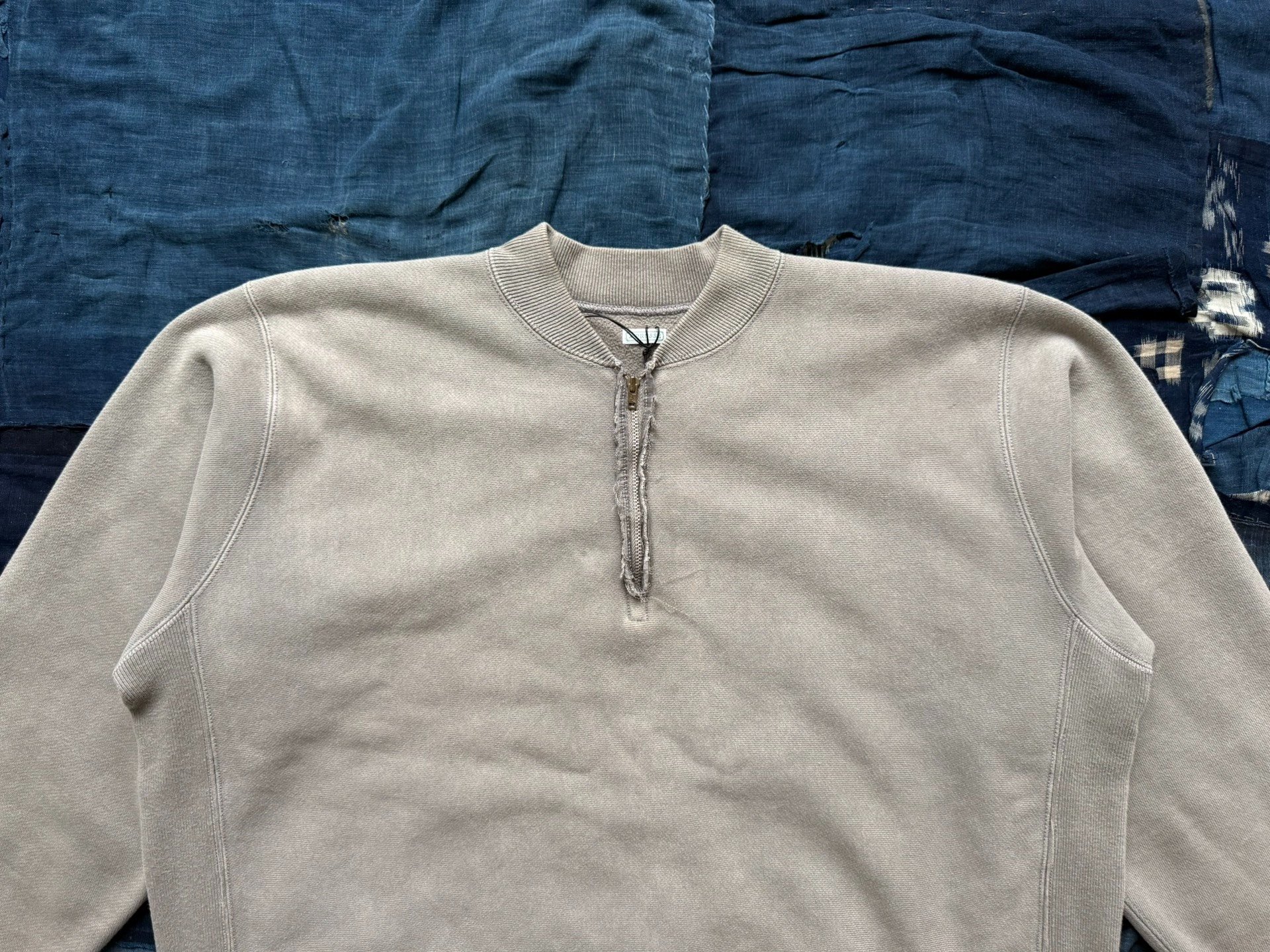 A.PRESSE 25aw Vintage Half Zip Rib Sweater — detail
