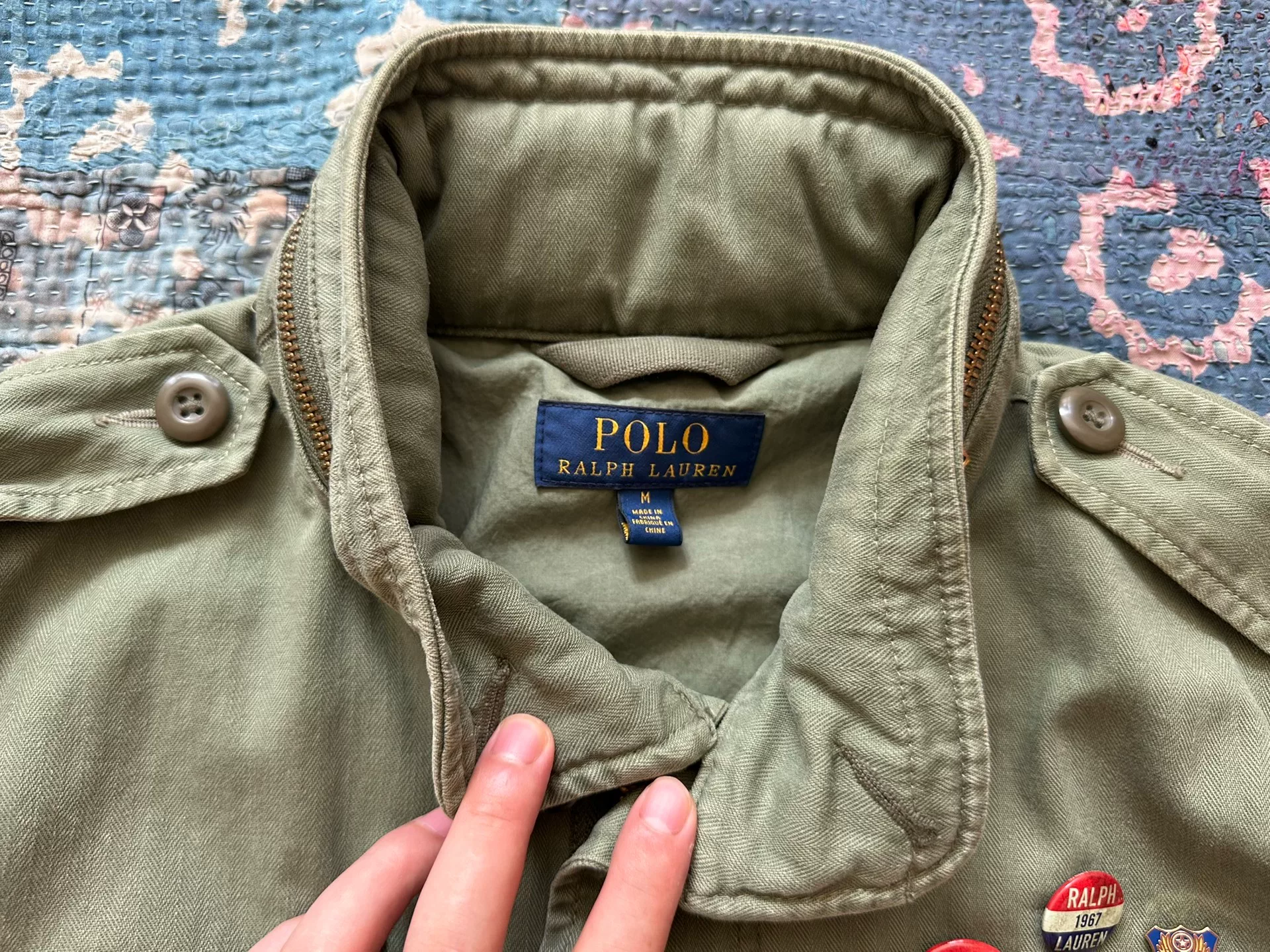 Polo Ralph Lauren Green M65 Military Jacket — detail