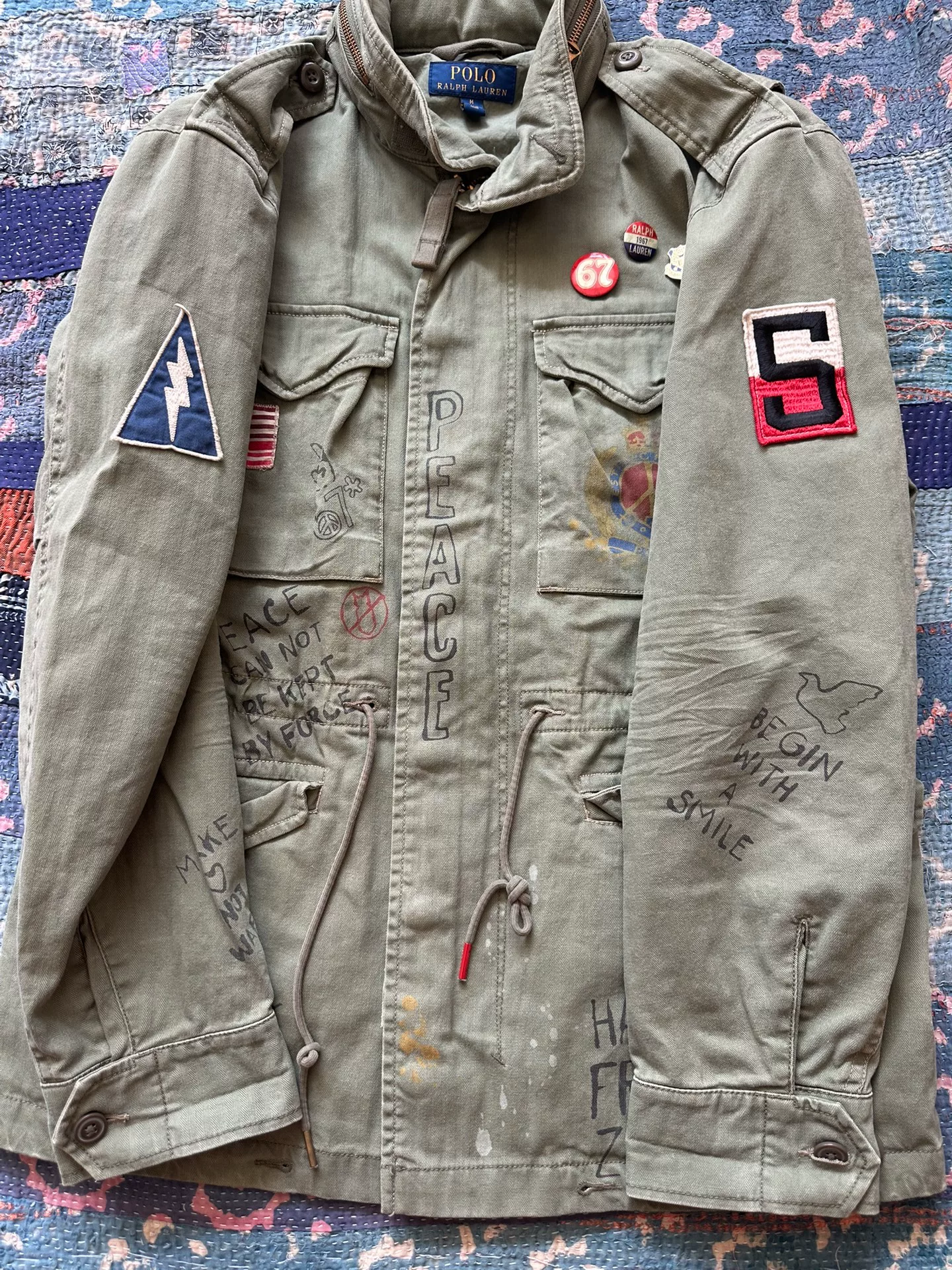 Polo Ralph Lauren Green M65 Military Jacket — label