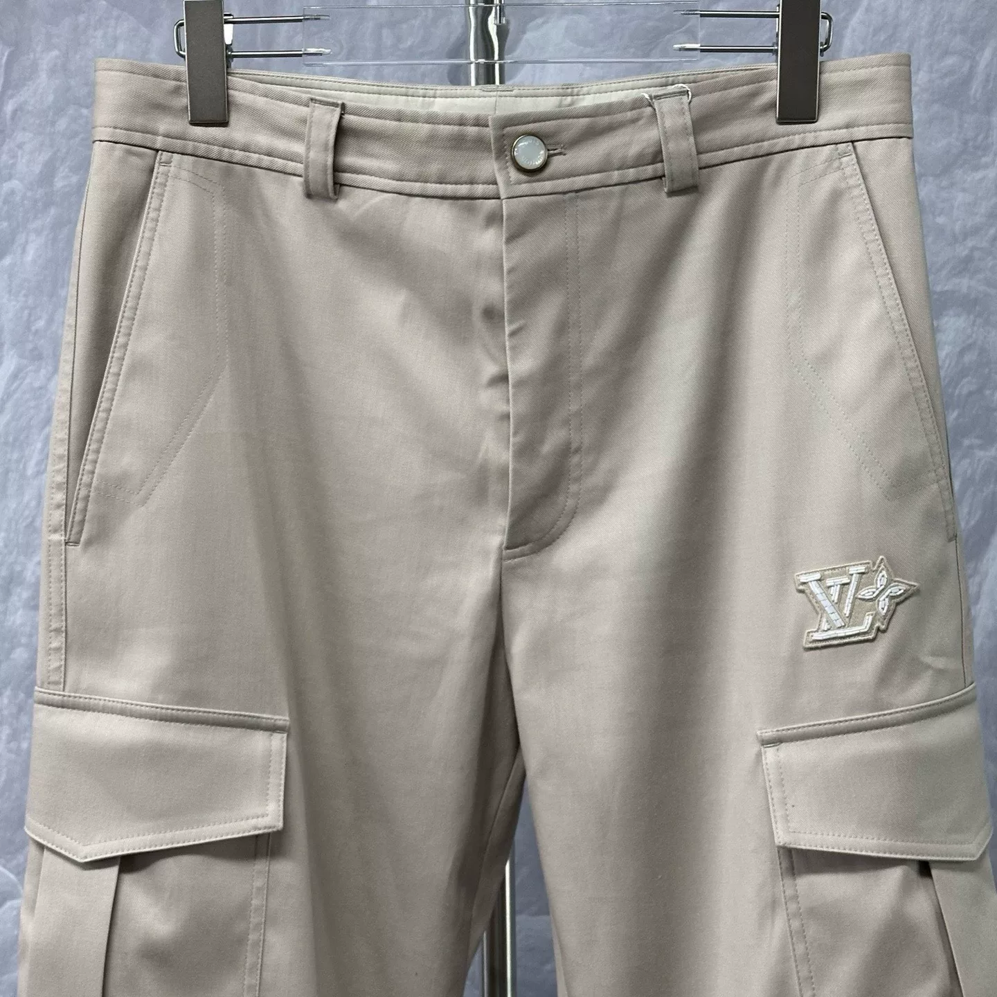 Louis Vuitton SS25 Beaded Logo Cargo Pants — front