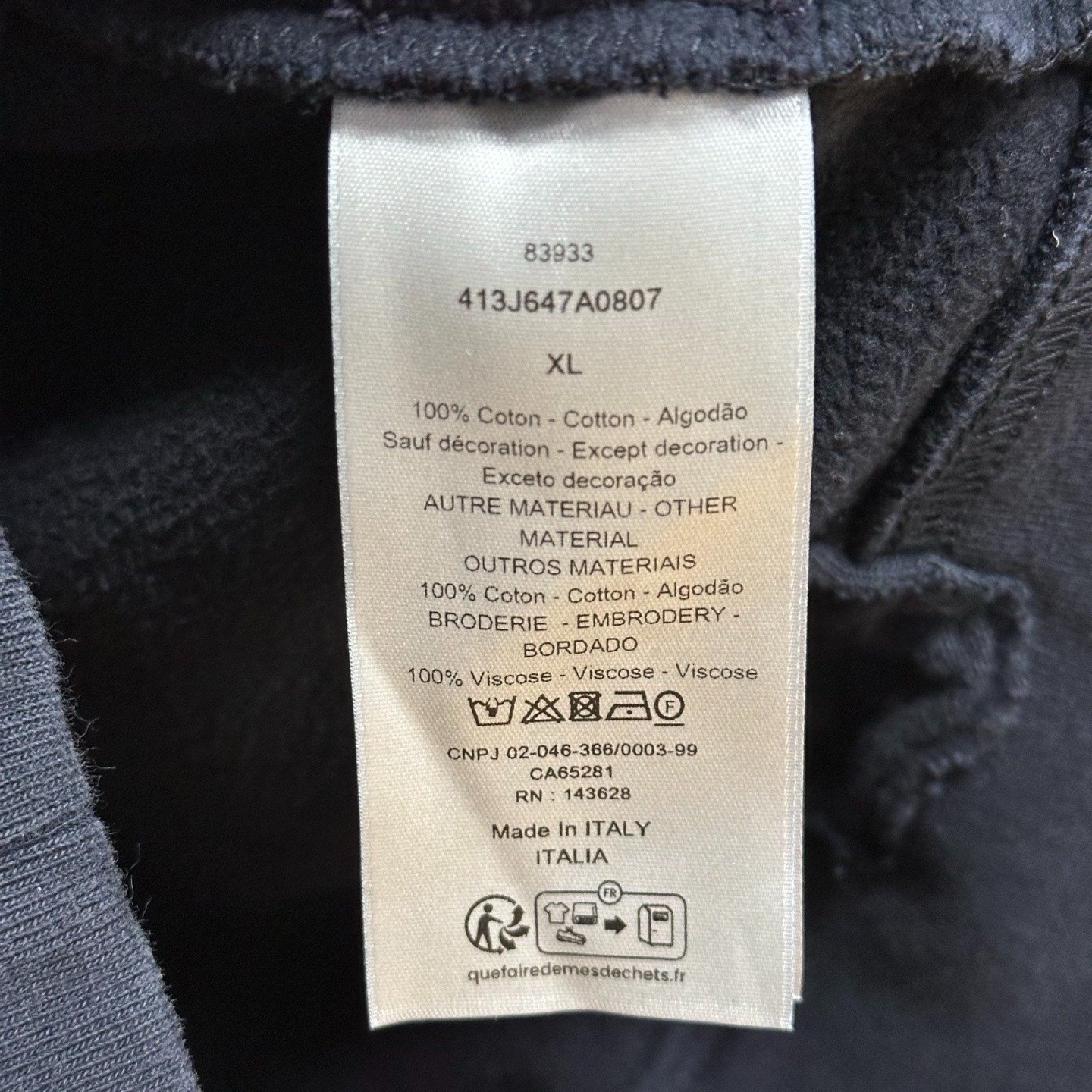 Dior SS24 Dragon Logo Distressed Hoodie — label