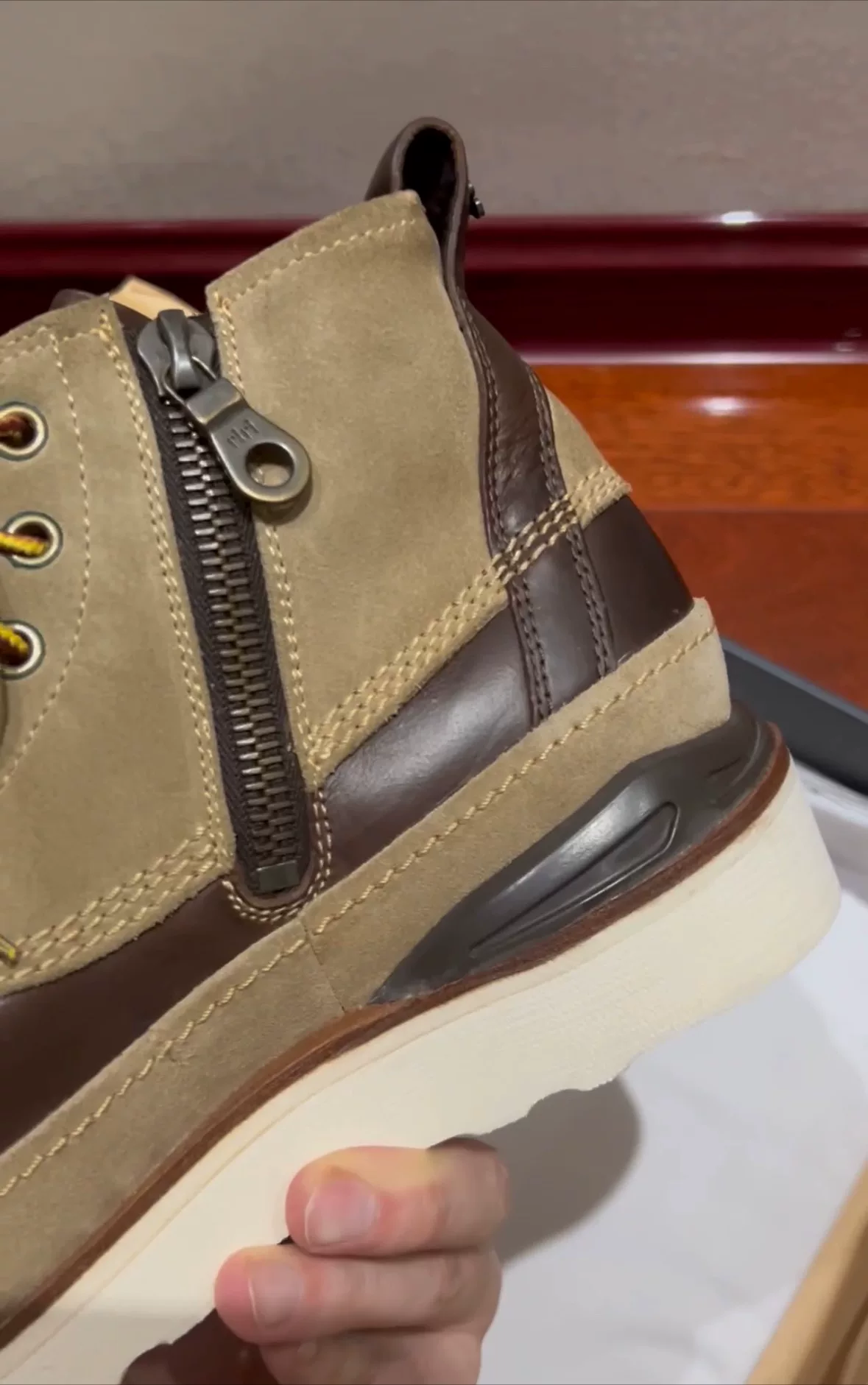 Visvim MMJ Decoy Duck Boots Brown — back