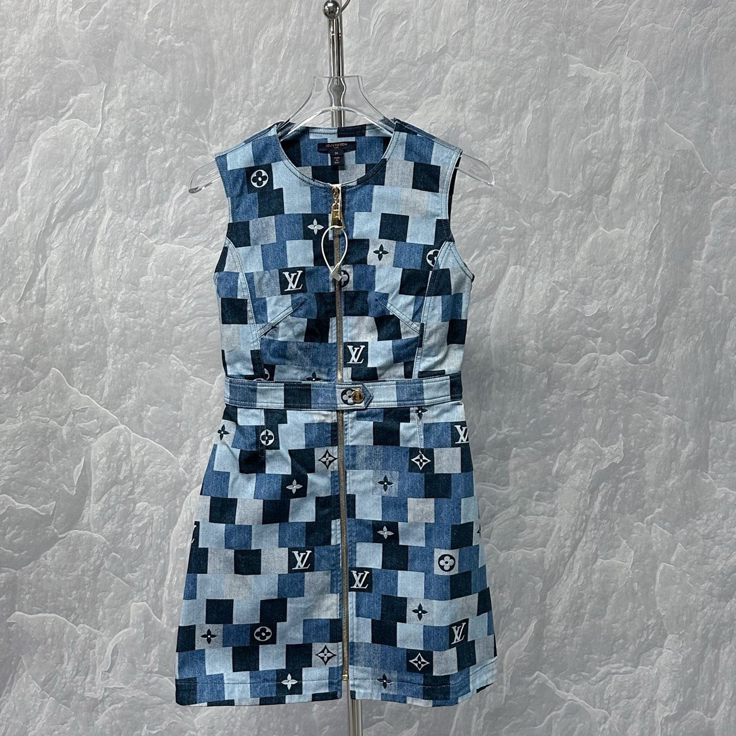 Louis Vuitton Denim Sleeveless Dress — front