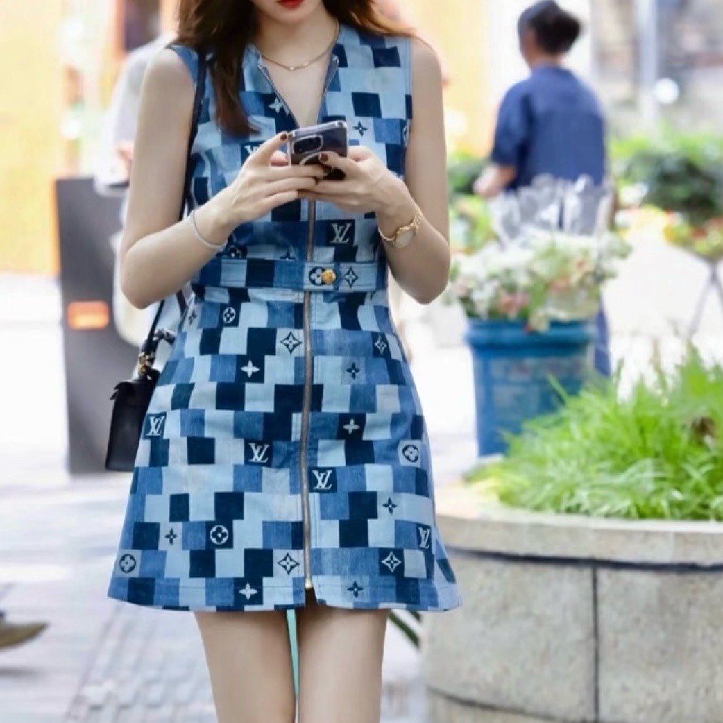 Louis Vuitton Denim Sleeveless Dress