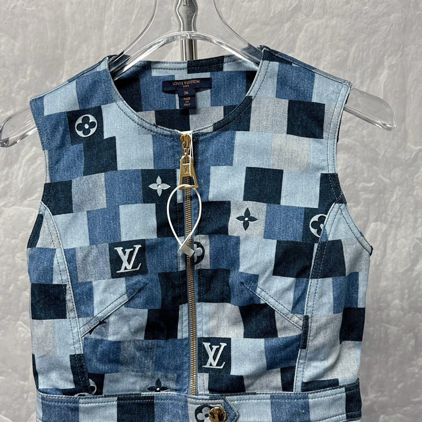 Louis Vuitton Denim Sleeveless Dress — detail