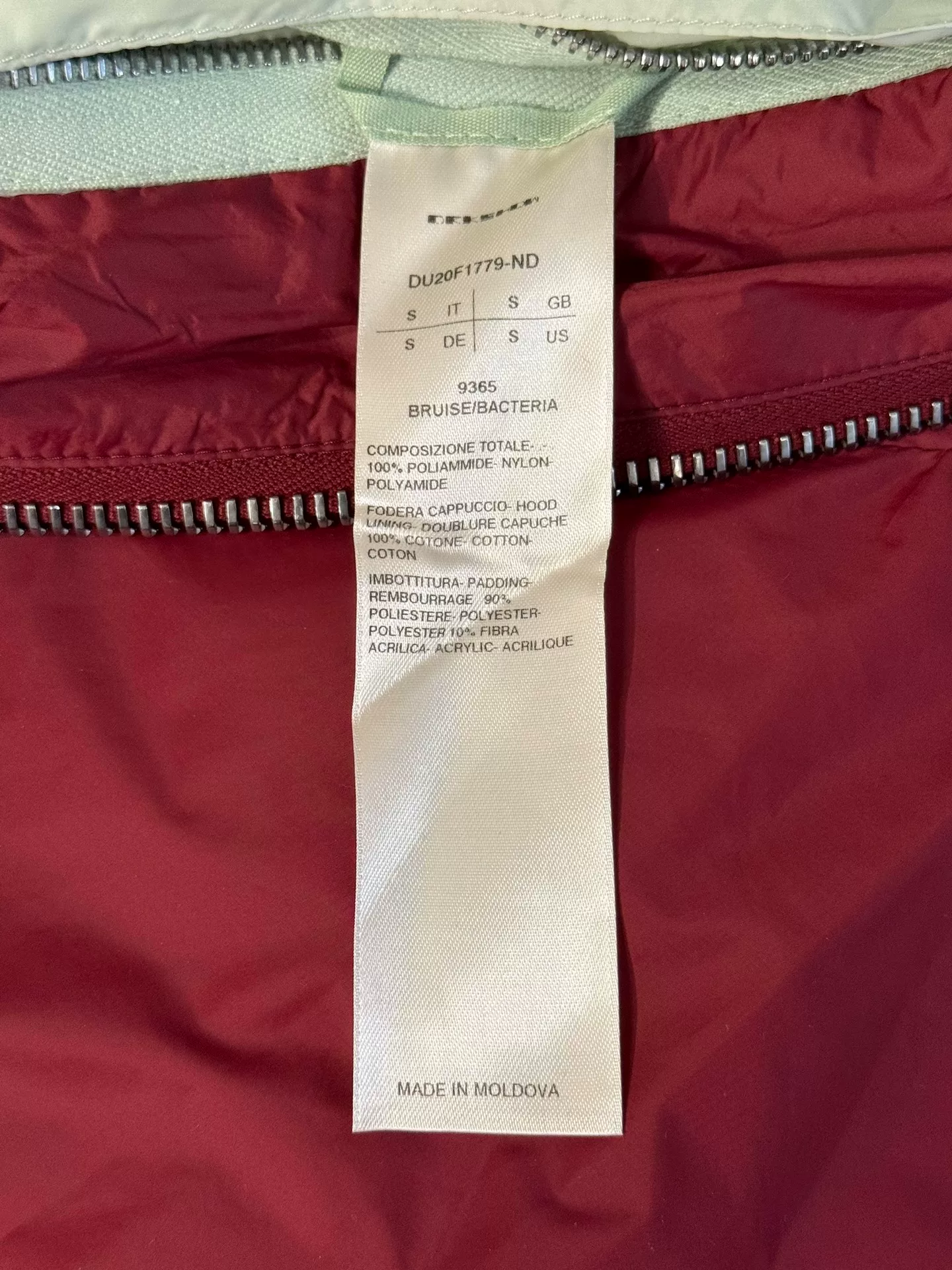 Rick Owens Burgundy Short Hooded Jacket — detail