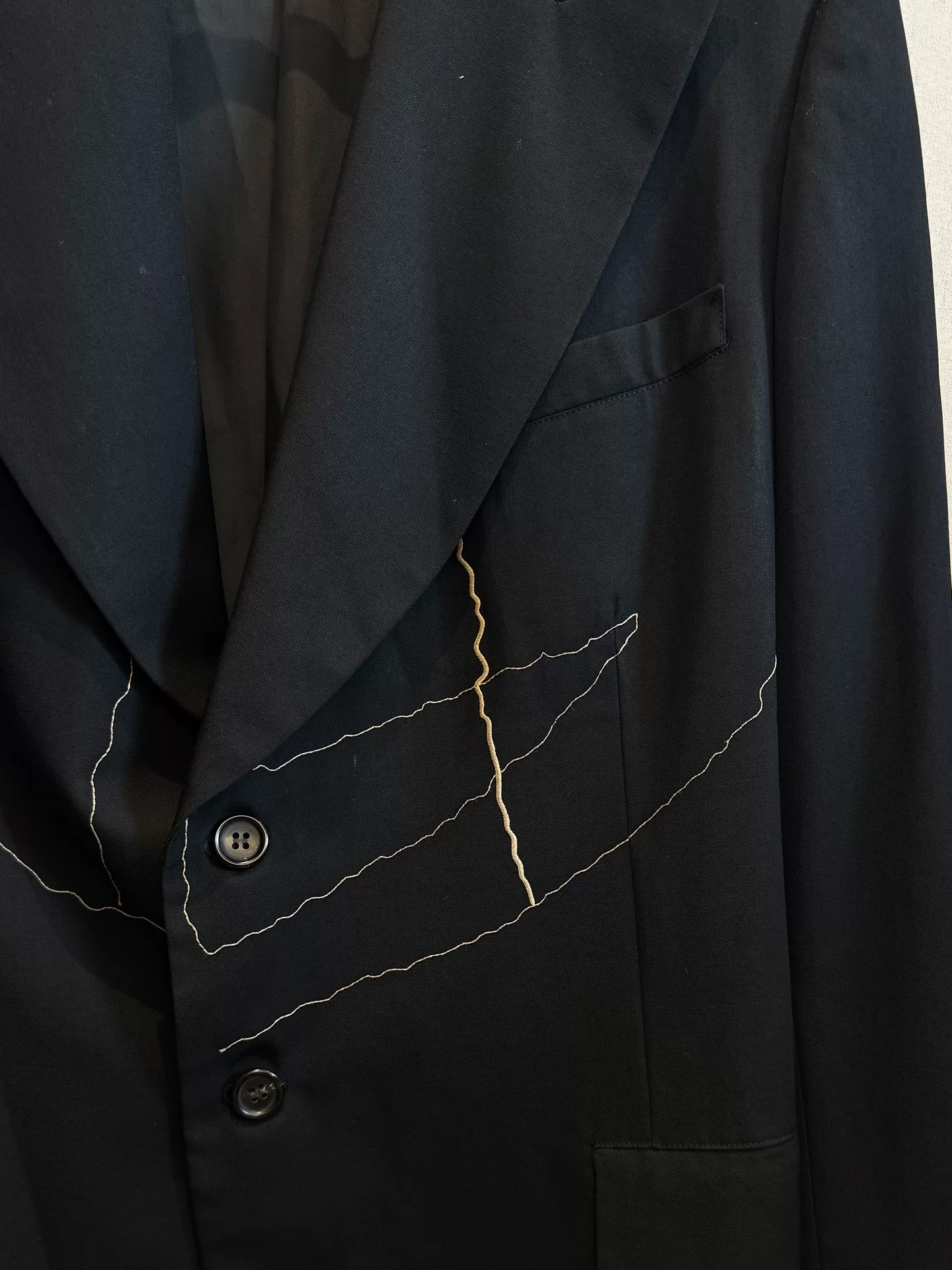 Yohji Yamamoto 94AW Hand-Stitched Suit — front