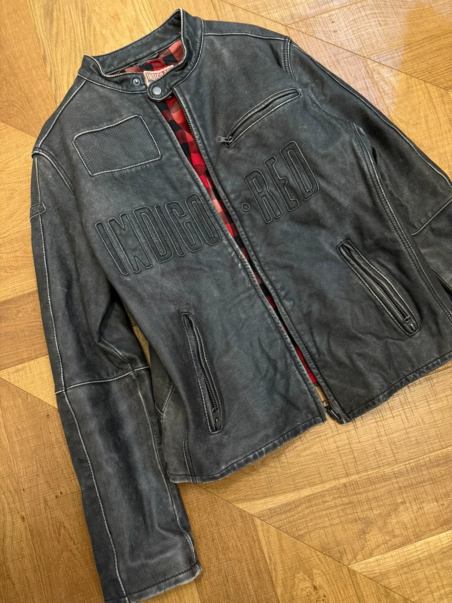 Vintage Harley Davidson Distressed Leather Jacket — front
