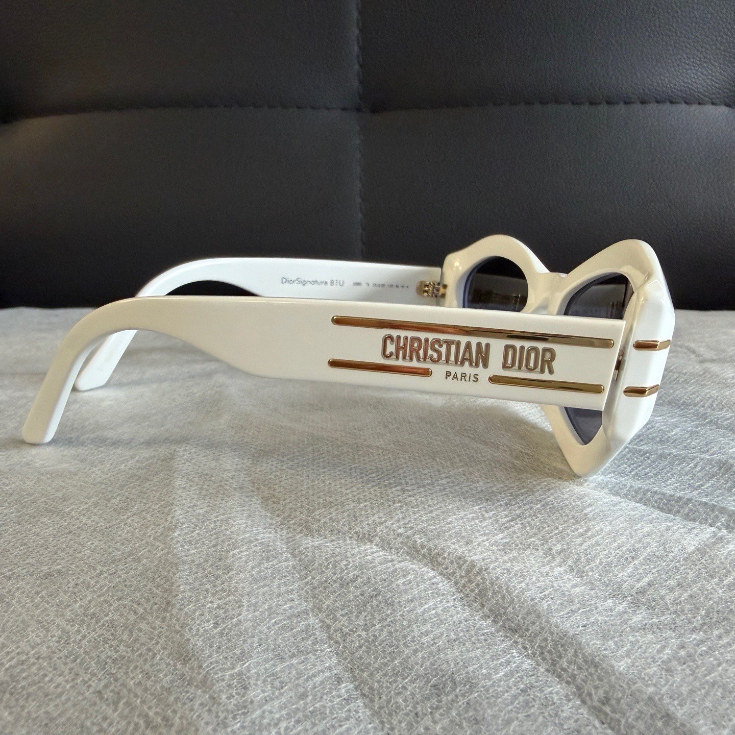 Dior CD Logo Irregular Sunglasses — label