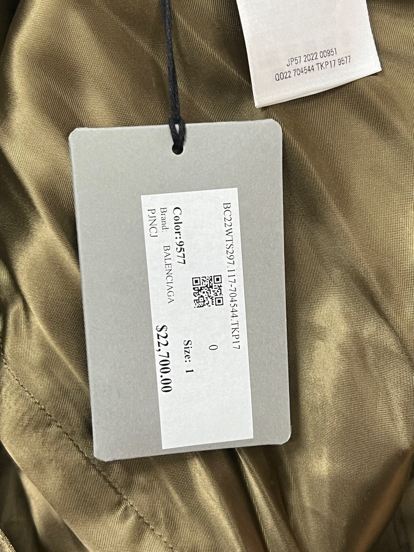 Balenciaga Double-Breasted Towel Coat — label