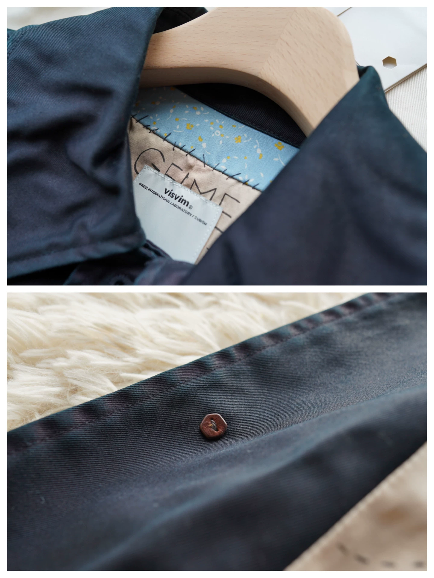 visvim Herge Coat Indigo Overdye Isetan Limited — back